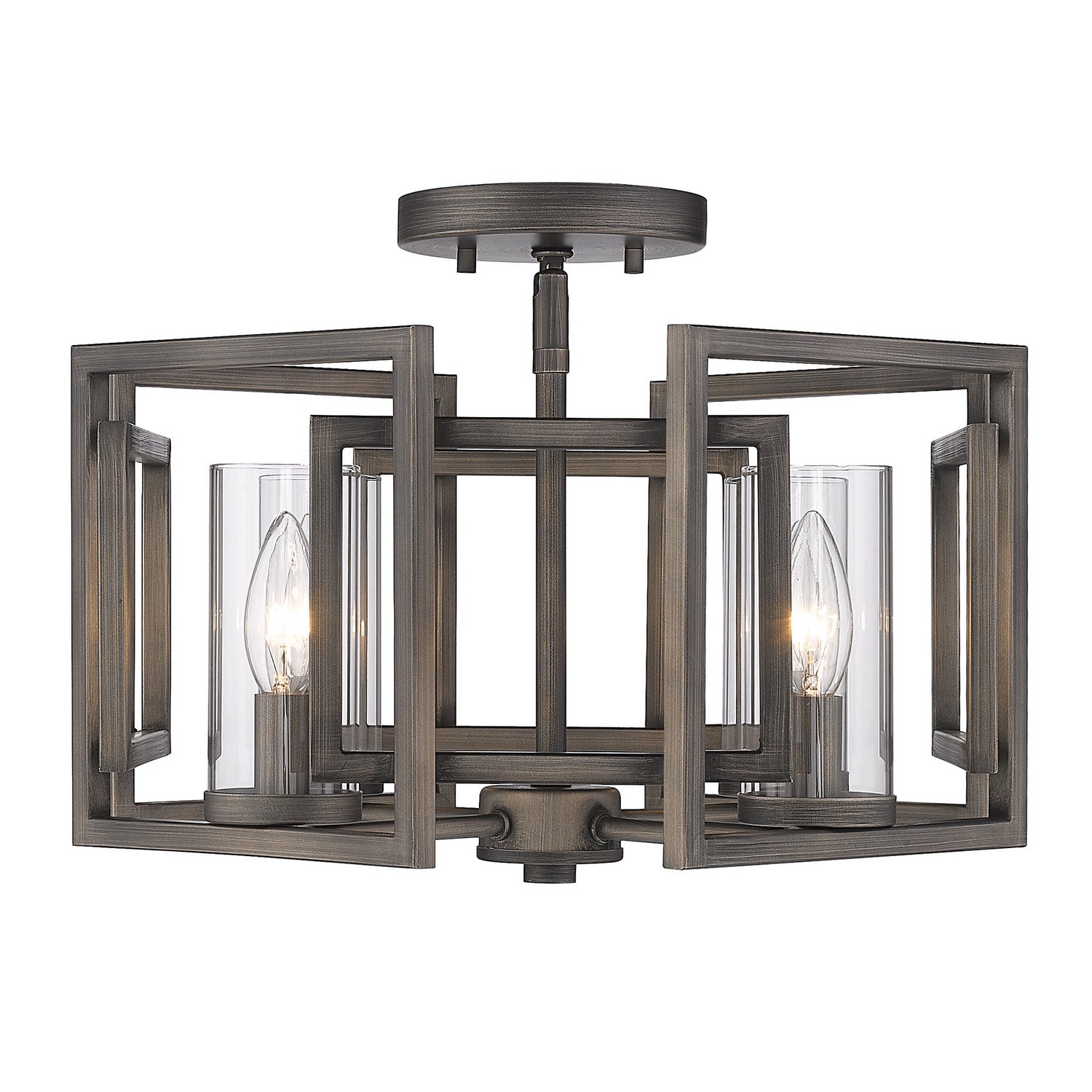 Golden - 6068-FM GMT - Four Light Flush Mount - Marco - Gunmetal Bronze