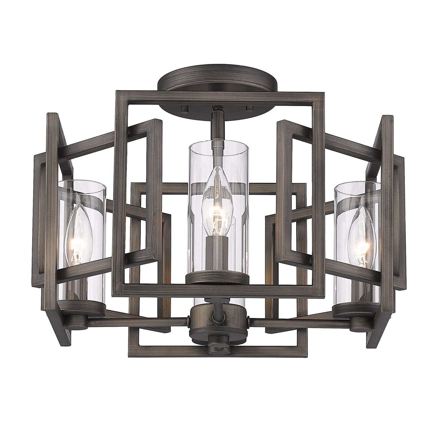 Golden - 6068-FM GMT - Four Light Flush Mount - Marco - Gunmetal Bronze