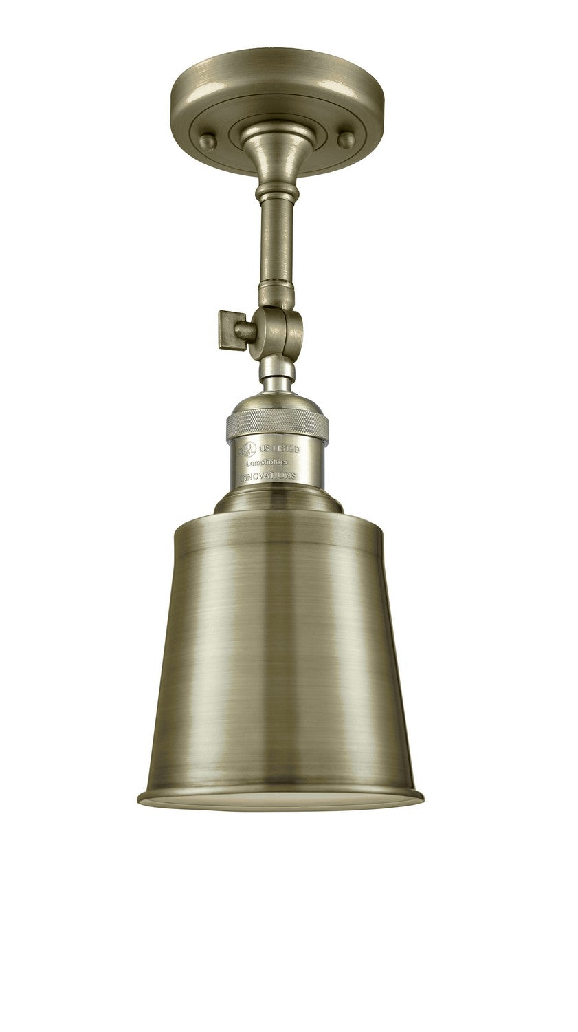 Innovations - 201F-AB-M9-AB - One Light Semi-Flush Mount - Franklin Restoration - Antique Brass