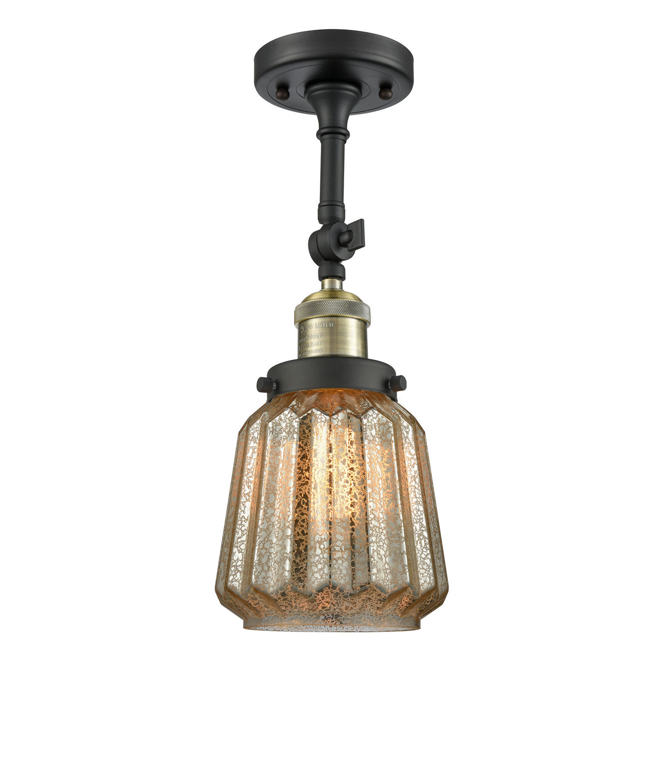 Innovations - 201F-BAB-G146 - One Light Semi-Flush Mount - Franklin Restoration - Black Antique Brass