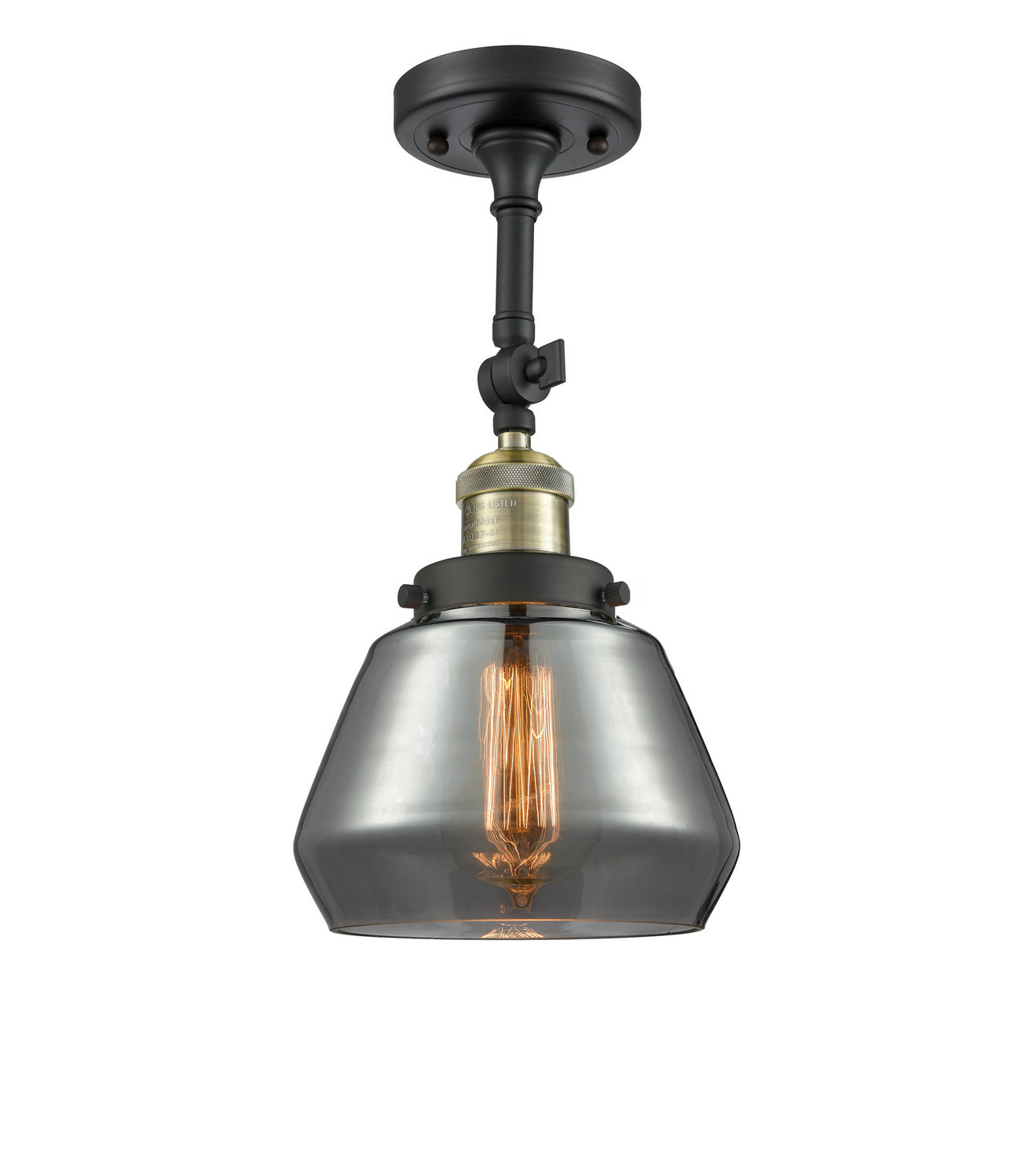 Innovations - 201F-BAB-G173 - One Light Semi-Flush Mount - Franklin Restoration - Black Antique Brass