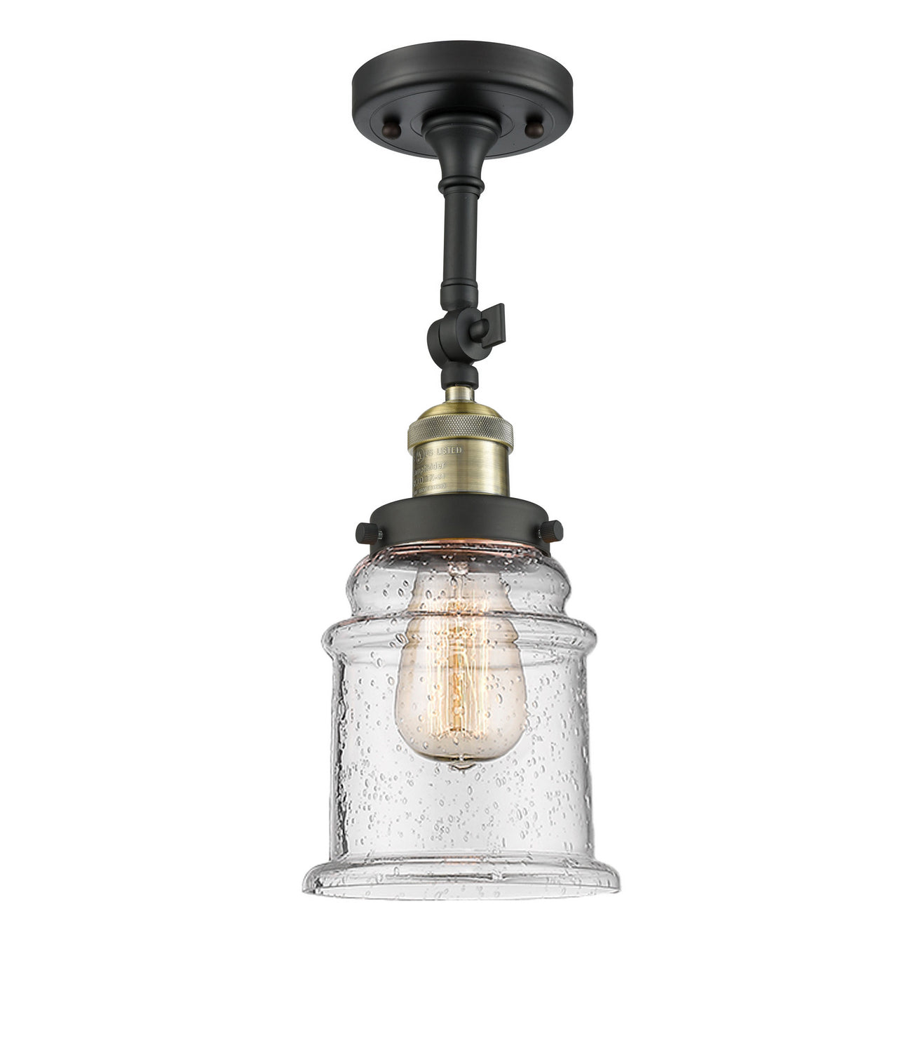 Innovations - 201F-BAB-G184 - One Light Semi-Flush Mount - Franklin Restoration - Black Antique Brass