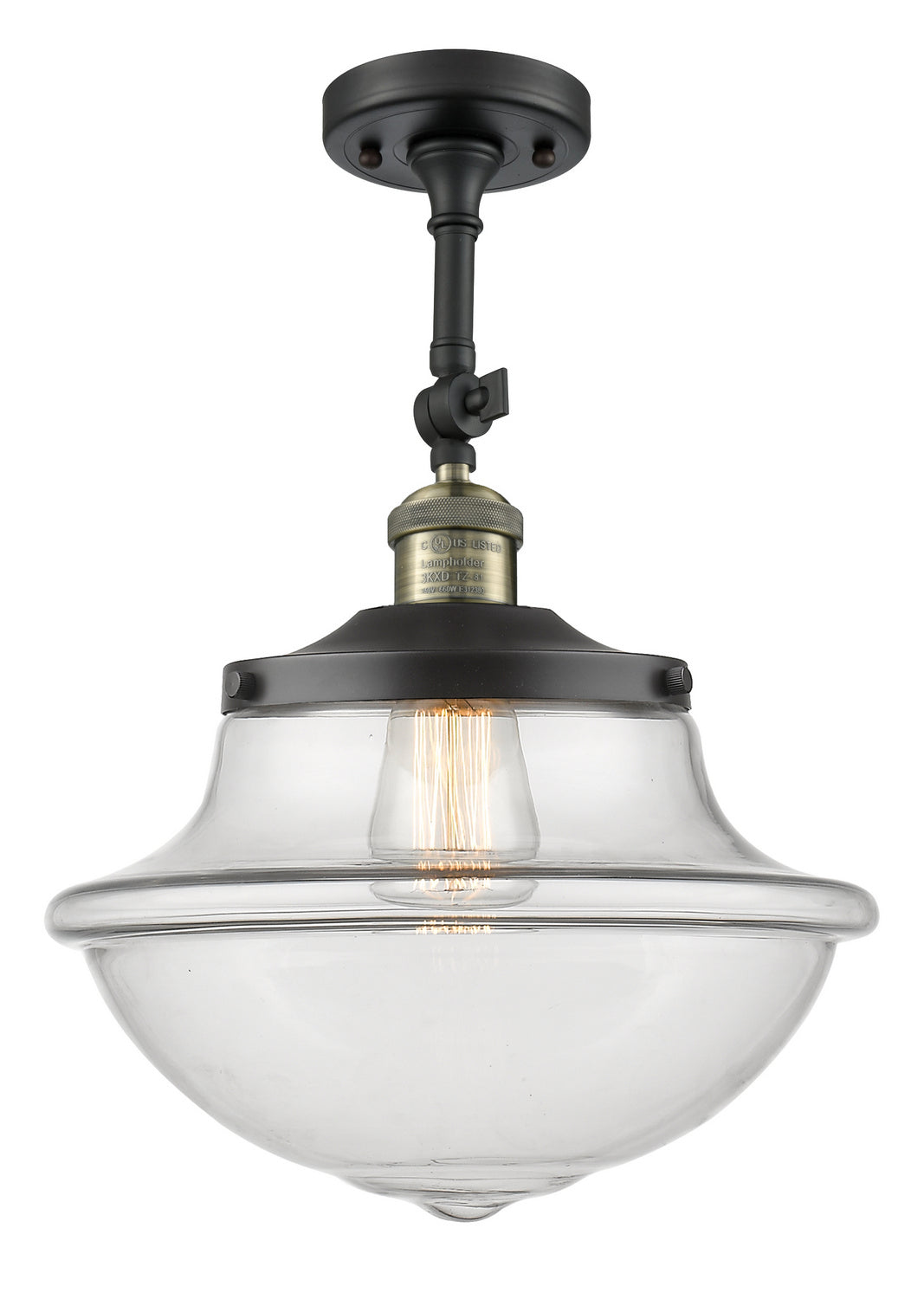 Innovations - 201F-BAB-G542 - One Light Semi-Flush Mount - Franklin Restoration - Black Antique Brass