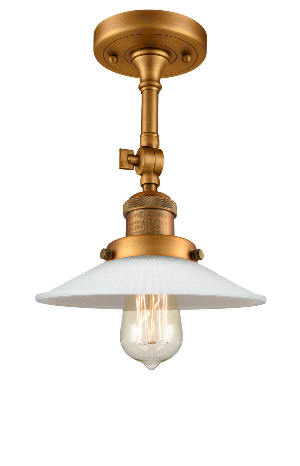 Innovations - 201F-BB-G1 - One Light Semi-Flush Mount - Franklin Restoration - Brushed Brass