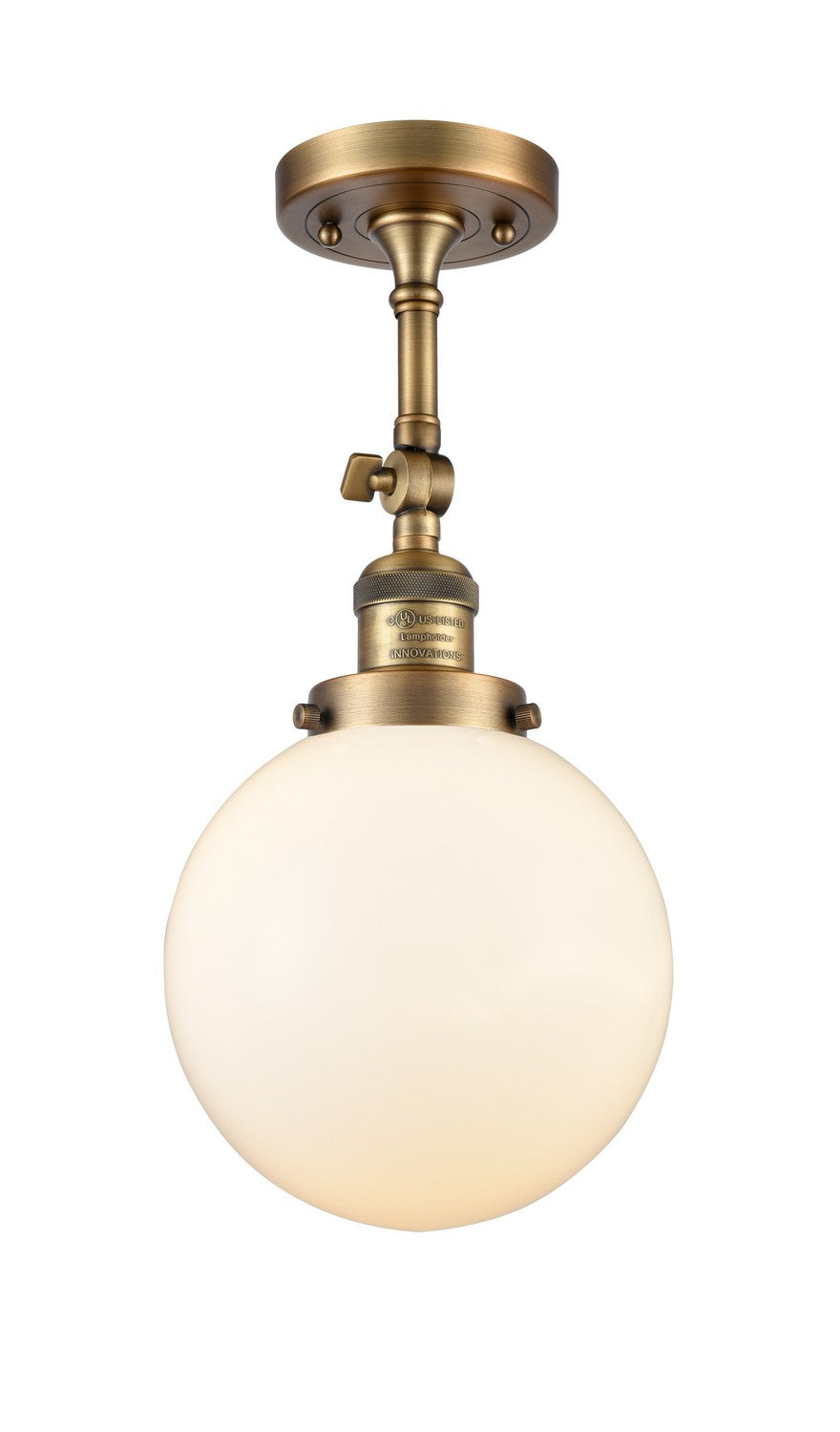Innovations - 201F-BB-G201-8 - One Light Semi-Flush Mount - Franklin Restoration - Brushed Brass
