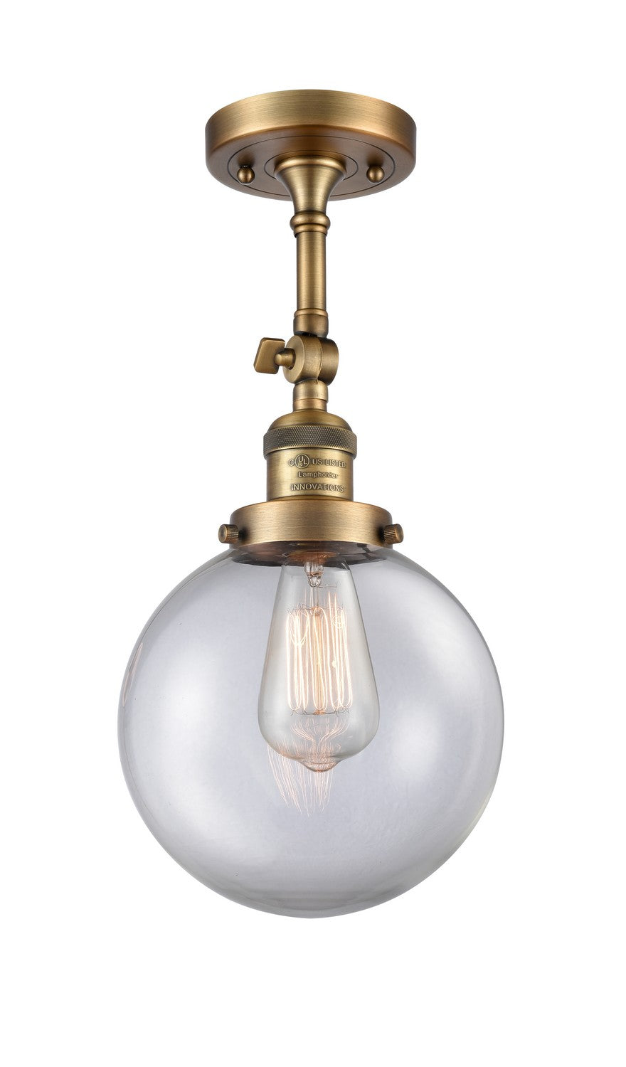 Innovations - 201F-BB-G202-8 - One Light Semi-Flush Mount - Franklin Restoration - Brushed Brass