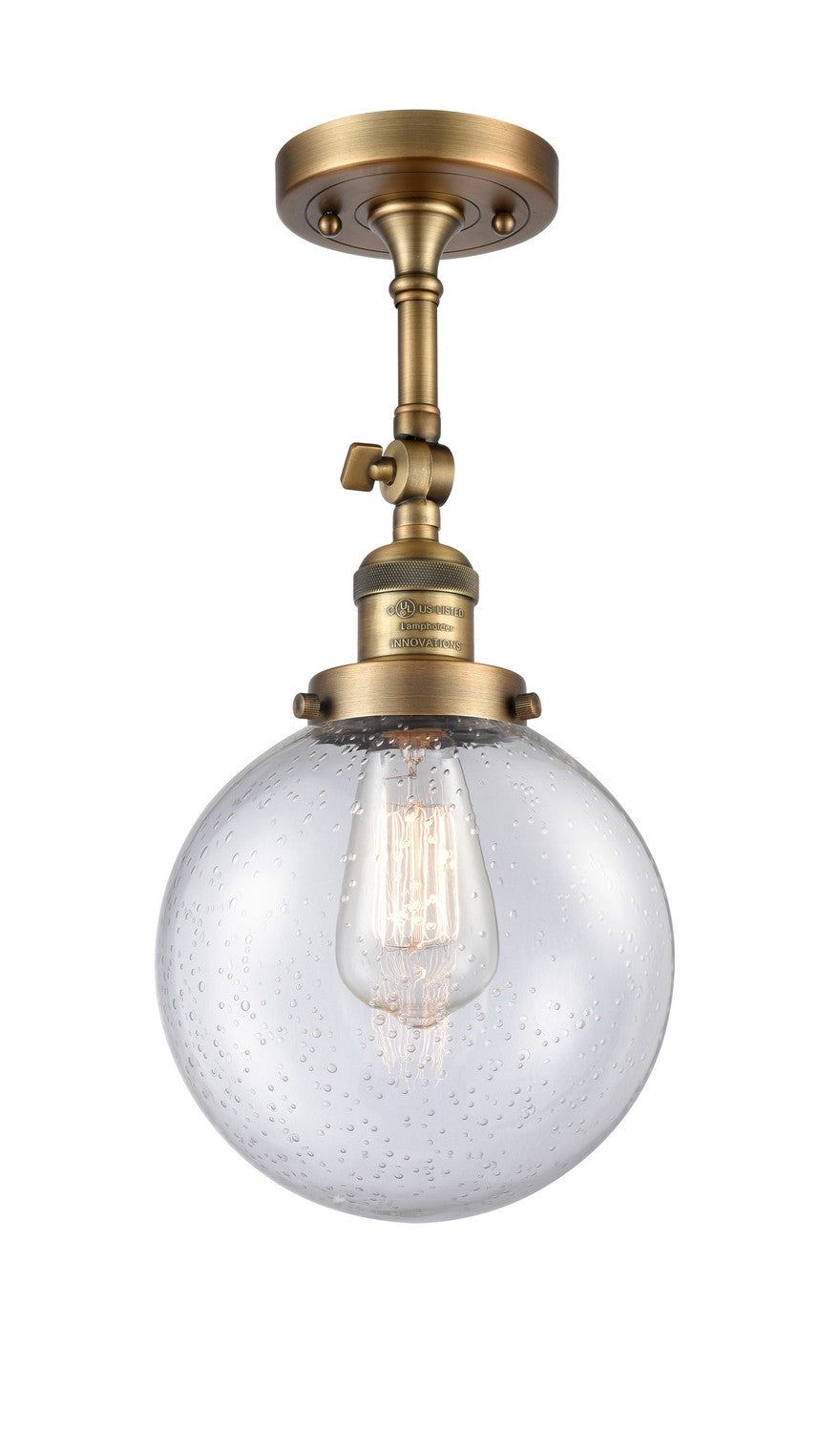 Innovations - 201F-BB-G204-8 - One Light Semi-Flush Mount - Franklin Restoration - Brushed Brass