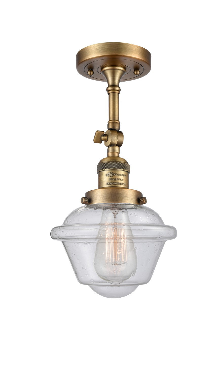Innovations - 201F-BB-G534 - One Light Semi-Flush Mount - Franklin Restoration - Brushed Brass