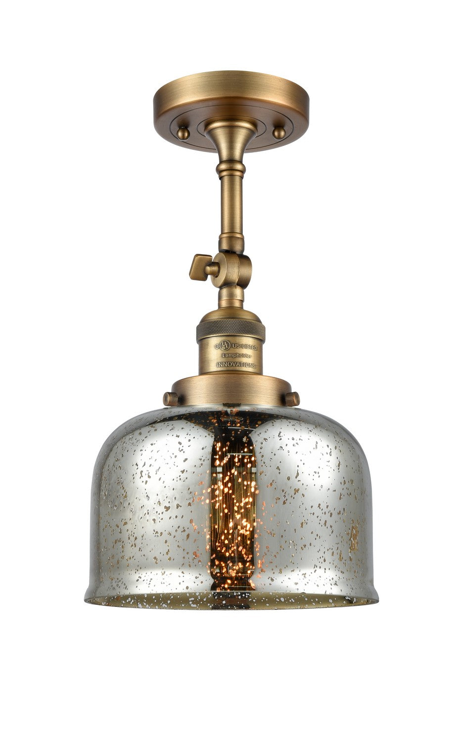 Innovations - 201F-BB-G78 - One Light Semi-Flush Mount - Franklin Restoration - Brushed Brass