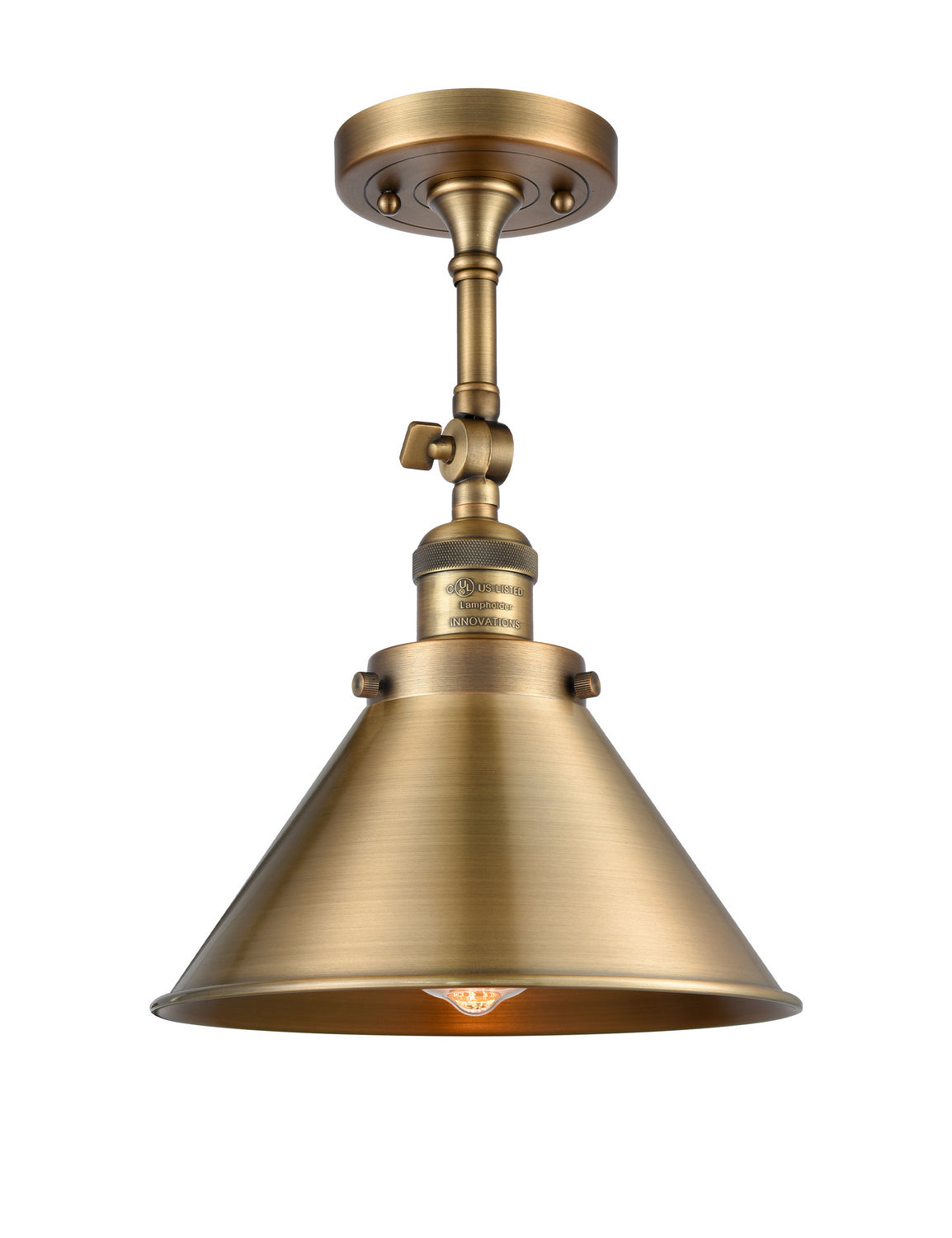 Innovations - 201F-BB-M10-BB - One Light Semi-Flush Mount - Franklin Restoration - Brushed Brass