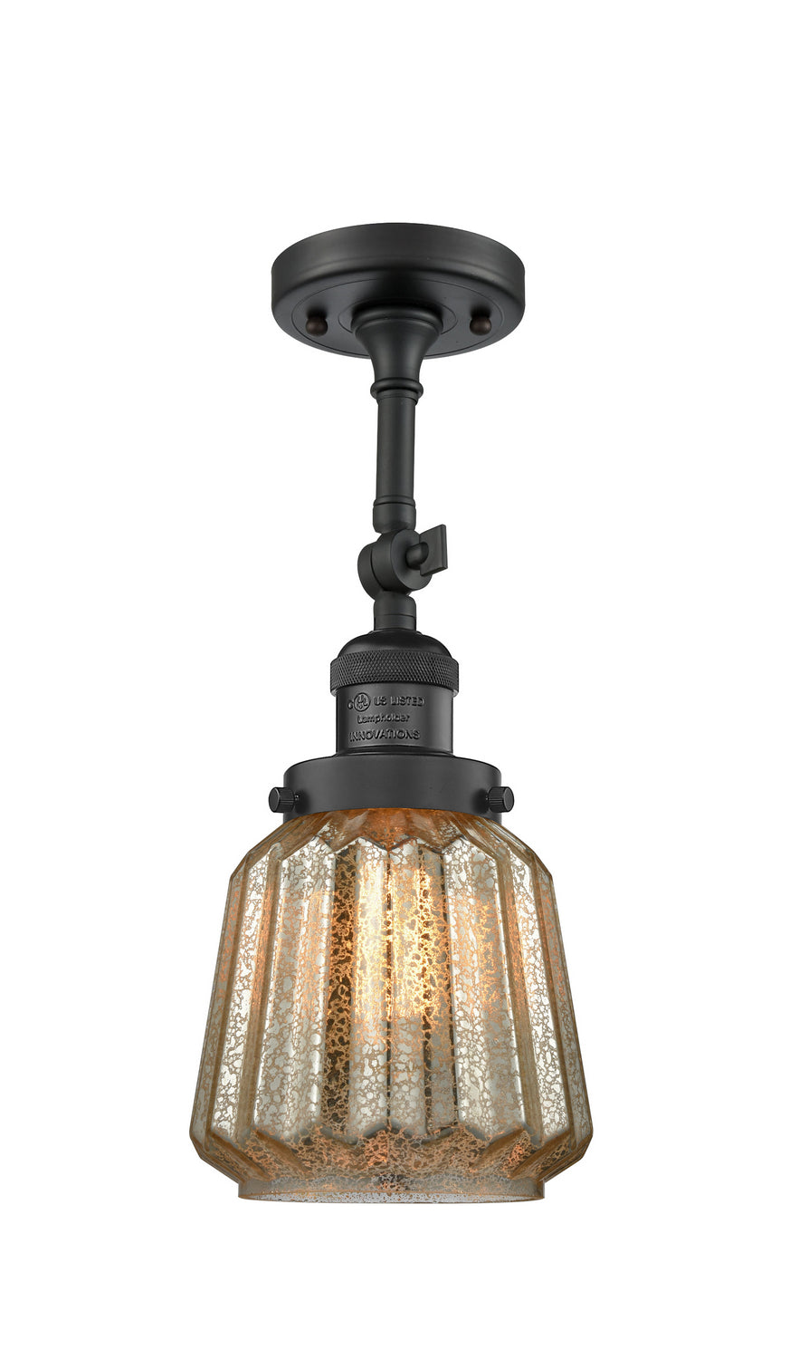 Innovations - 201F-BK-G146 - One Light Semi-Flush Mount - Franklin Restoration - Matte Black