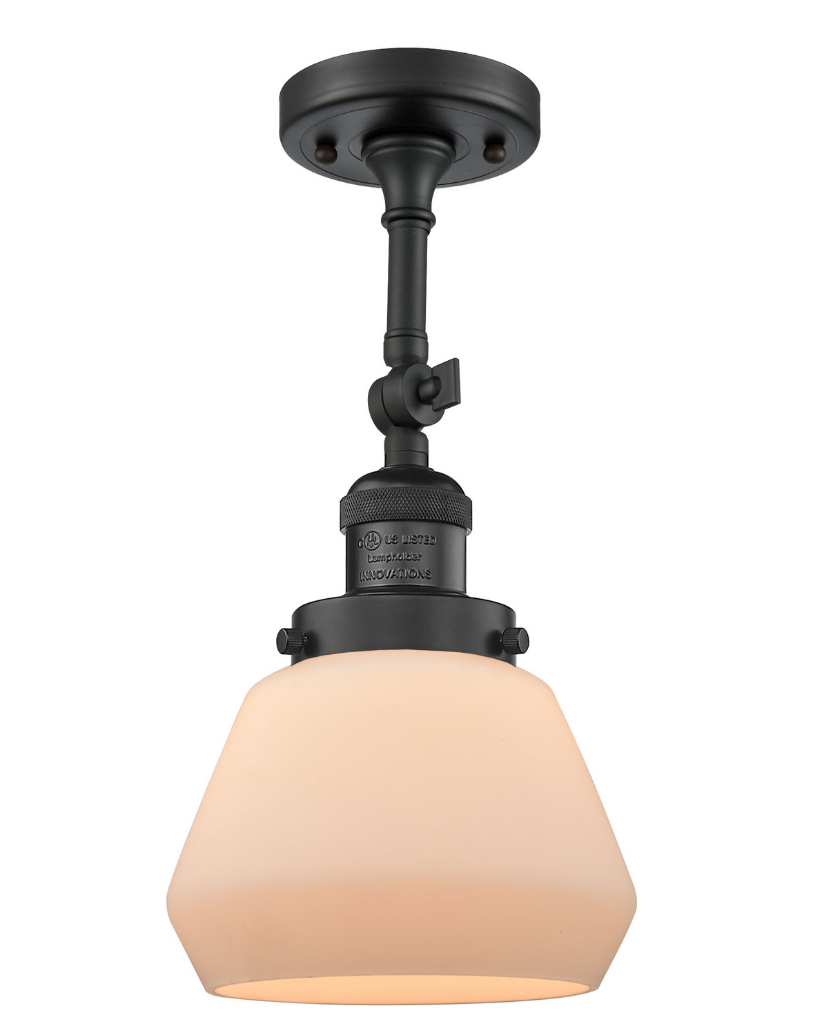 Innovations - 201F-BK-G171 - One Light Semi-Flush Mount - Franklin Restoration - Matte Black