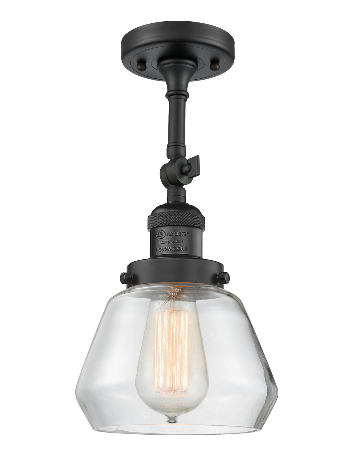 Innovations - 201F-BK-G172 - One Light Semi-Flush Mount - Franklin Restoration - Matte Black