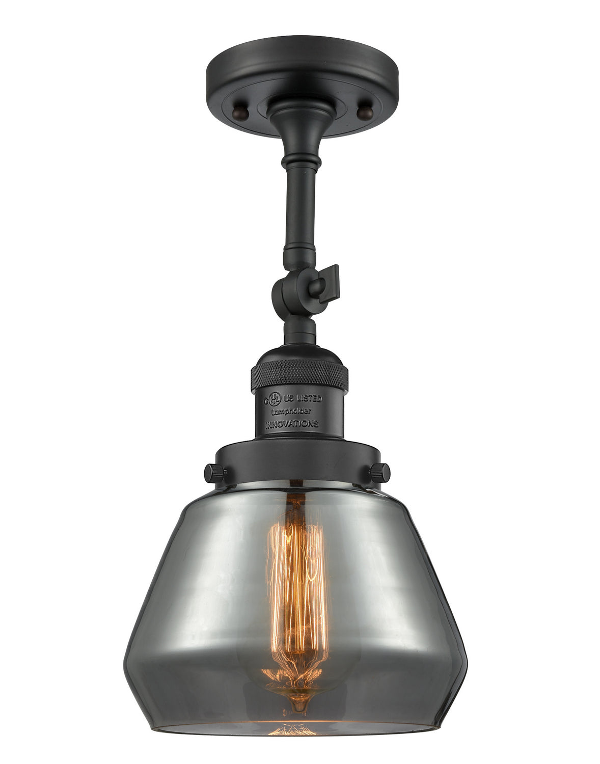 Innovations - 201F-BK-G173 - One Light Semi-Flush Mount - Franklin Restoration - Matte Black