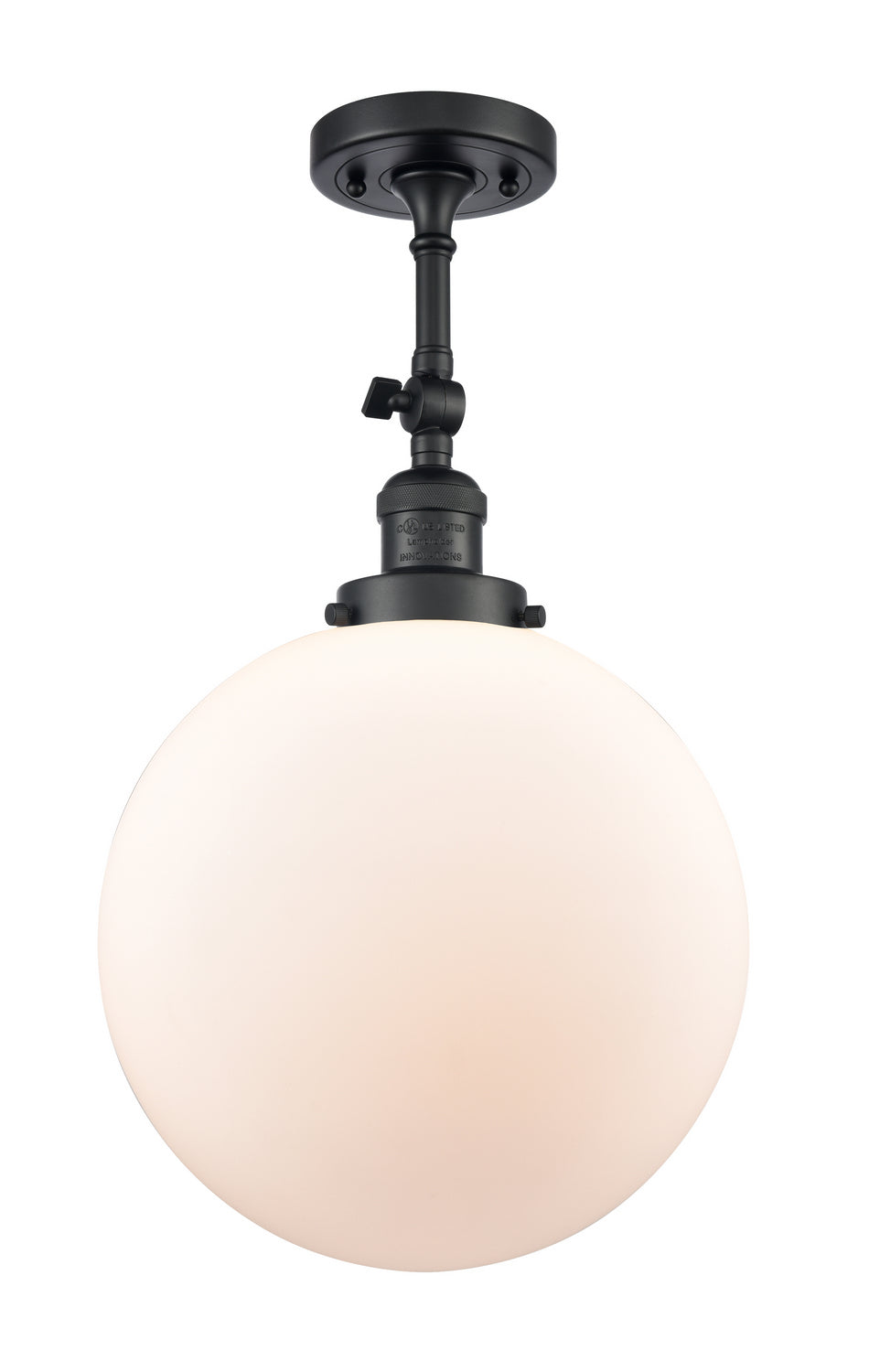 Innovations - 201F-BK-G201-12 - One Light Semi-Flush Mount - Franklin Restoration - Matte Black