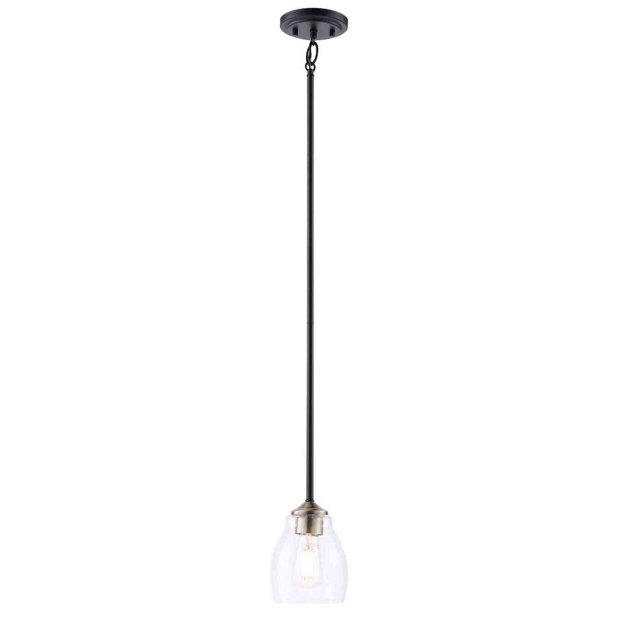 Minka-Lavery - 2430-878 - One Light Pendant - Winsley - Coal And Stained Brass