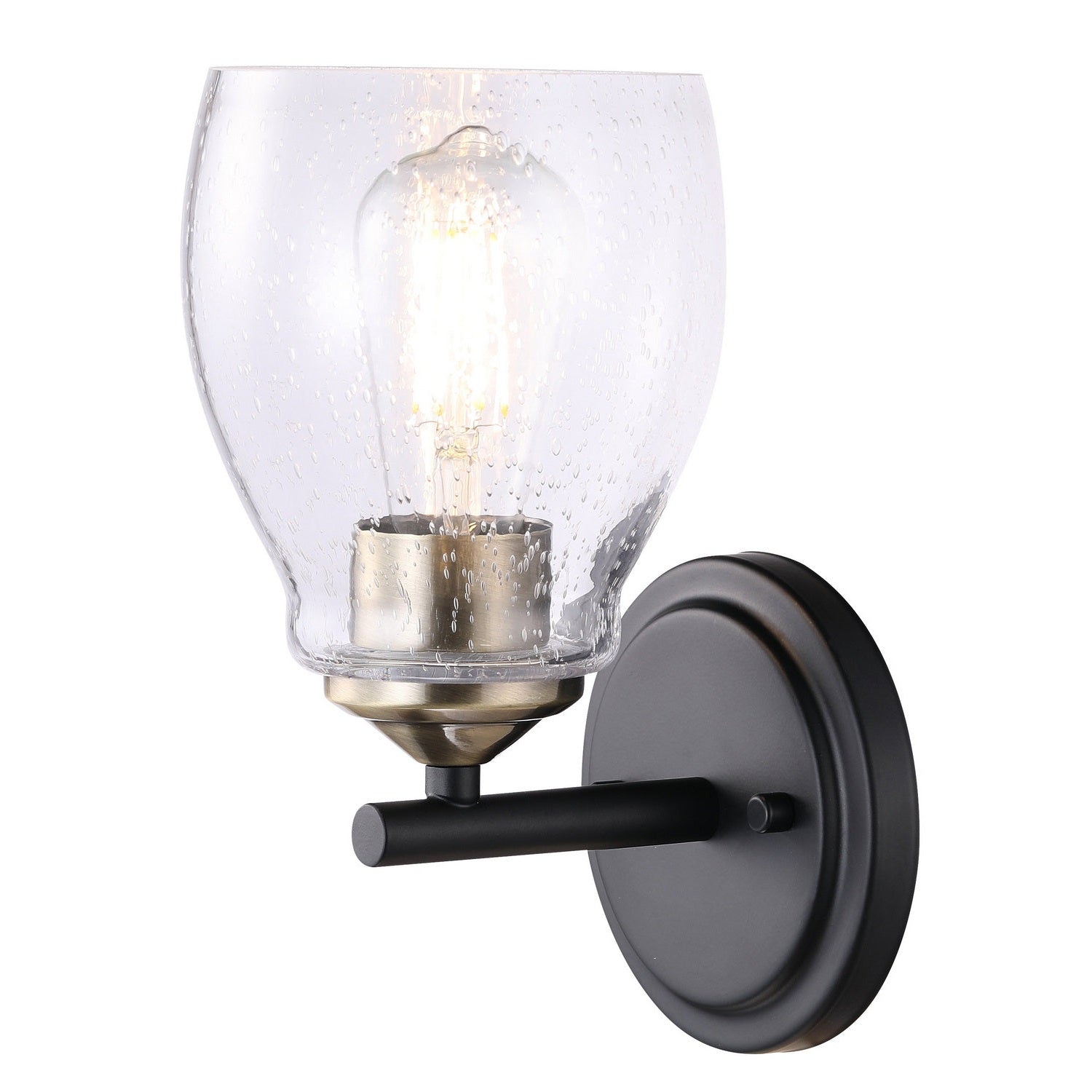 Minka-Lavery - 2431-878 - One Light Wall Lamp - Winsley - Coal And Stained Brass