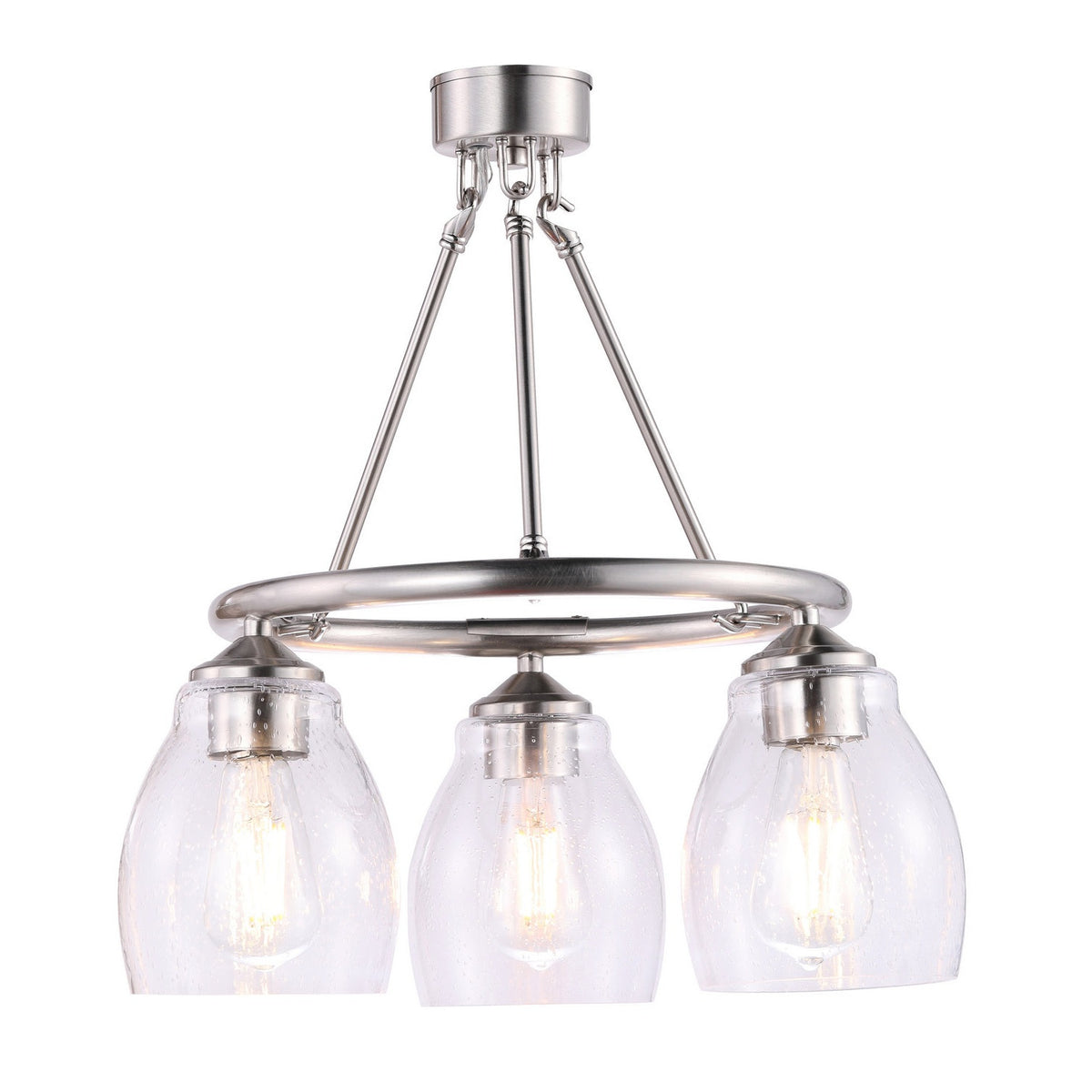 Minka-Lavery - 2437-84 - Three Light Chandelier - Winsley - Brushed Nickel