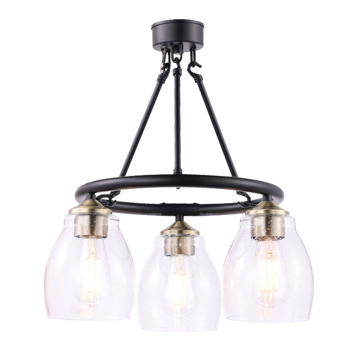 Minka-Lavery - 2437-878 - Three Light Chandelier - Winsley - Coal And Stained Brass