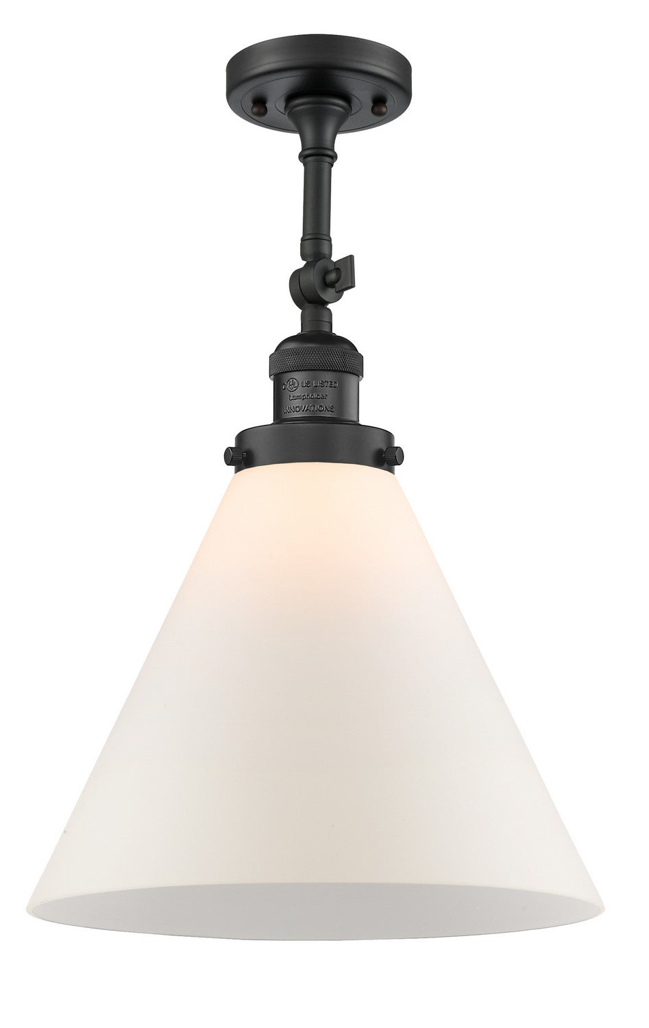 Innovations - 201F-BK-G41-L - One Light Semi-Flush Mount - Franklin Restoration - Matte Black