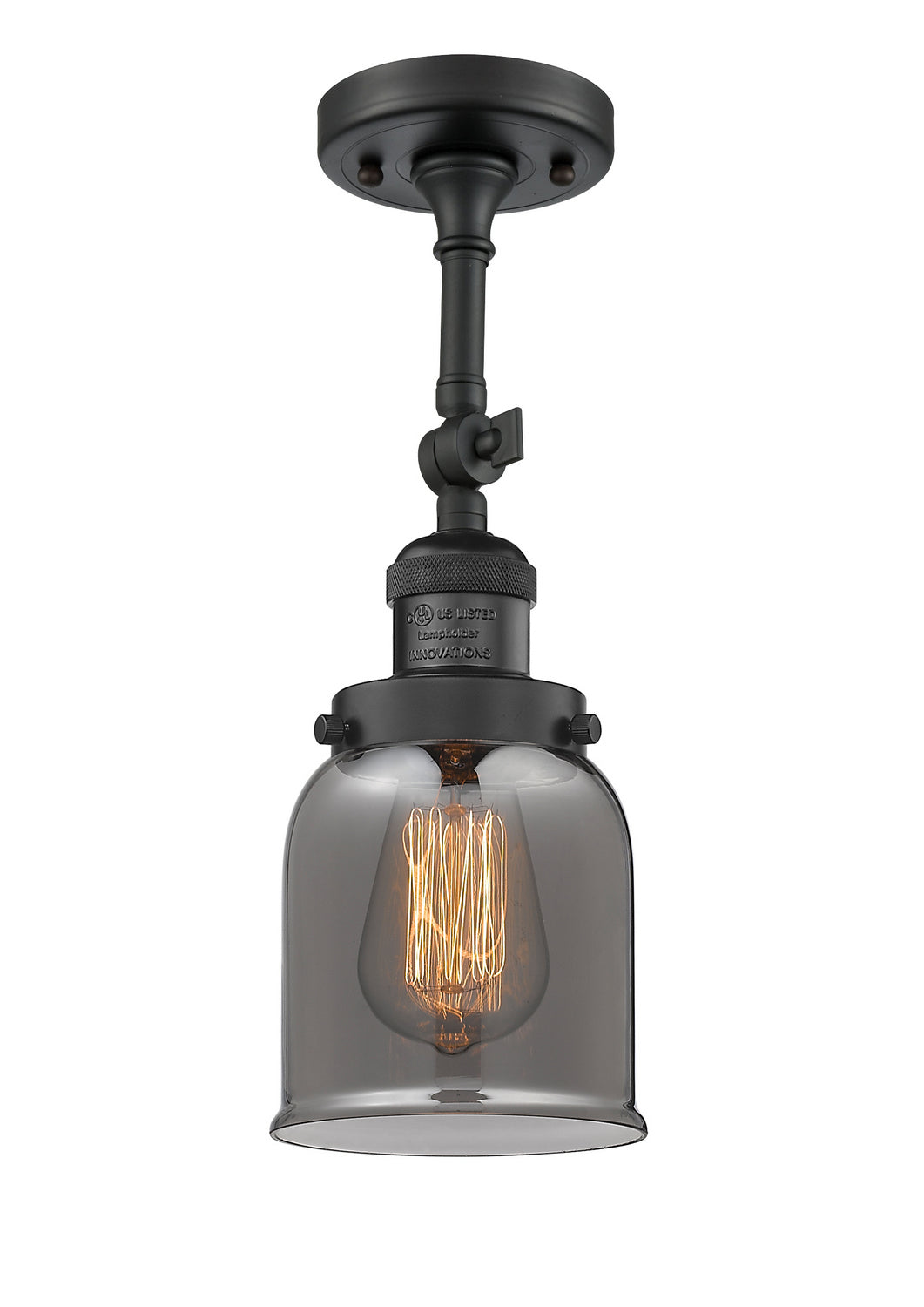 Innovations - 201F-BK-G53 - One Light Semi-Flush Mount - Franklin Restoration - Matte Black