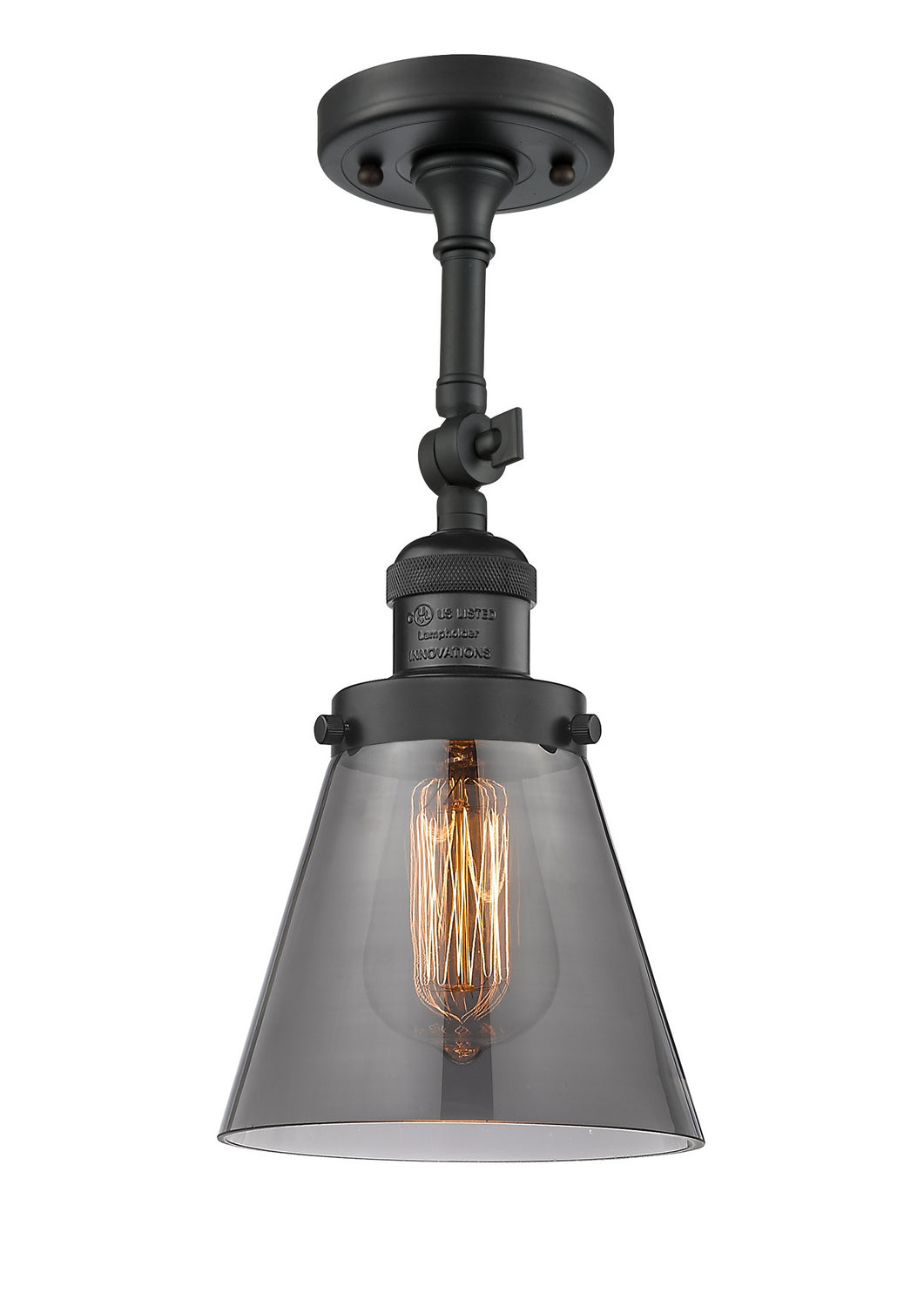 Innovations - 201F-BK-G63 - One Light Semi-Flush Mount - Franklin Restoration - Matte Black