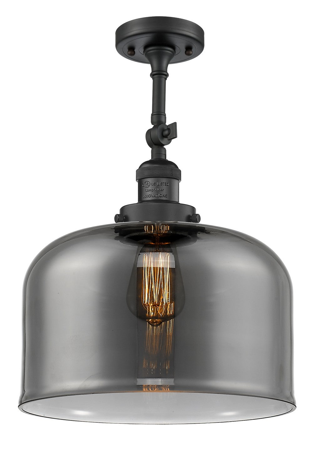 Innovations - 201F-BK-G73-L - One Light Semi-Flush Mount - Franklin Restoration - Matte Black