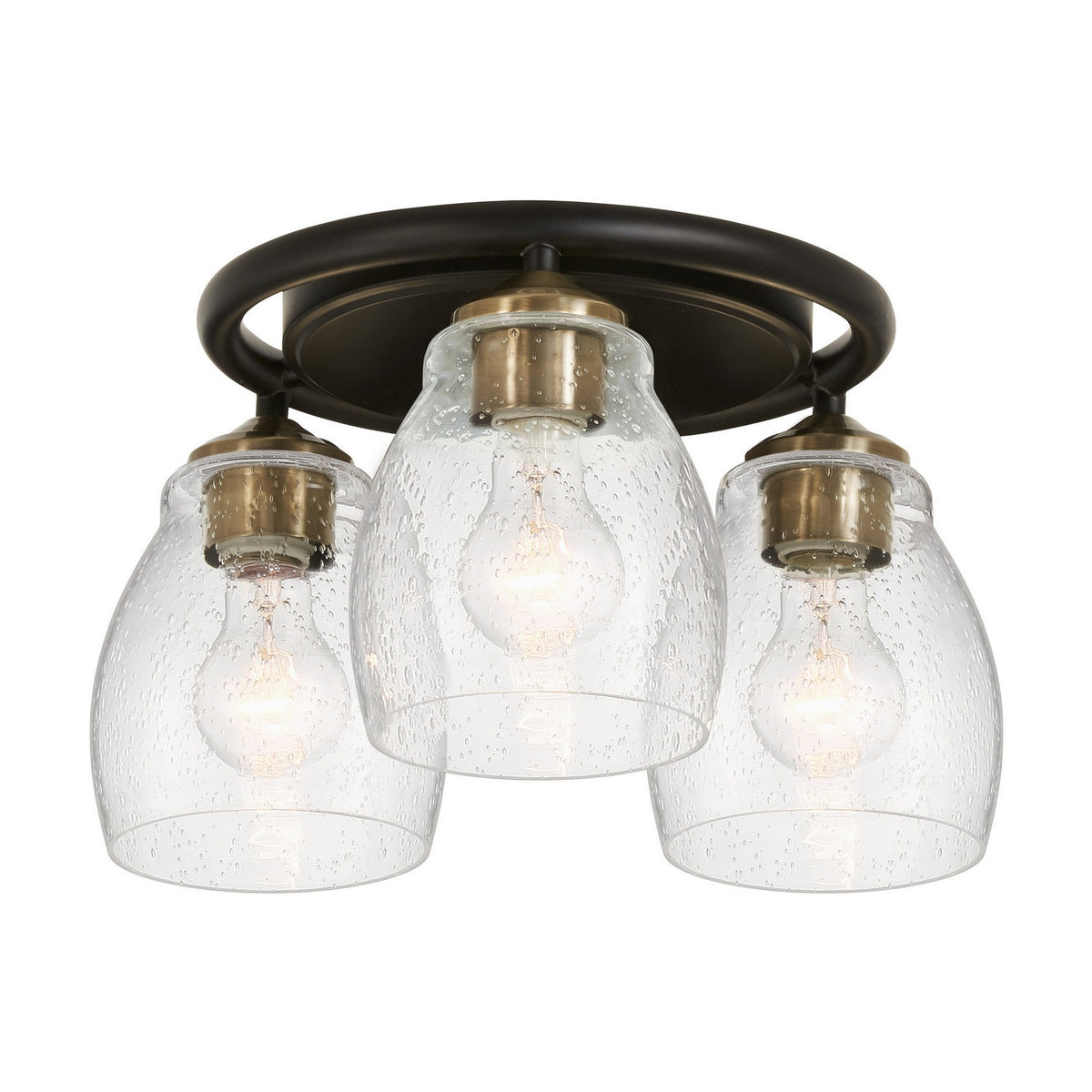 Minka-Lavery - 2438-878 - Three Light Semi Flush Mount - Winsley - Coal And Stained Brass