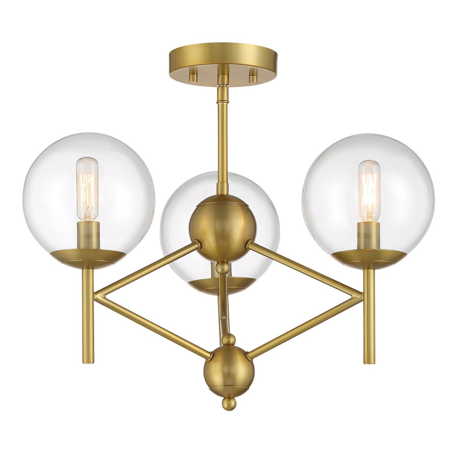 Minka-Lavery - 2799-695 - Three Light Semi Flush Mount - Auresa - Soft Brass