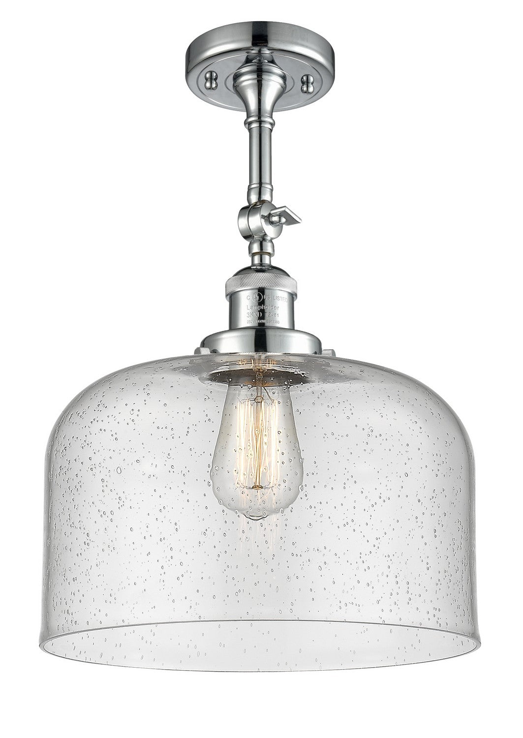 Innovations - 201F-PC-G74-L - One Light Semi-Flush Mount - Franklin Restoration - Polished Chrome