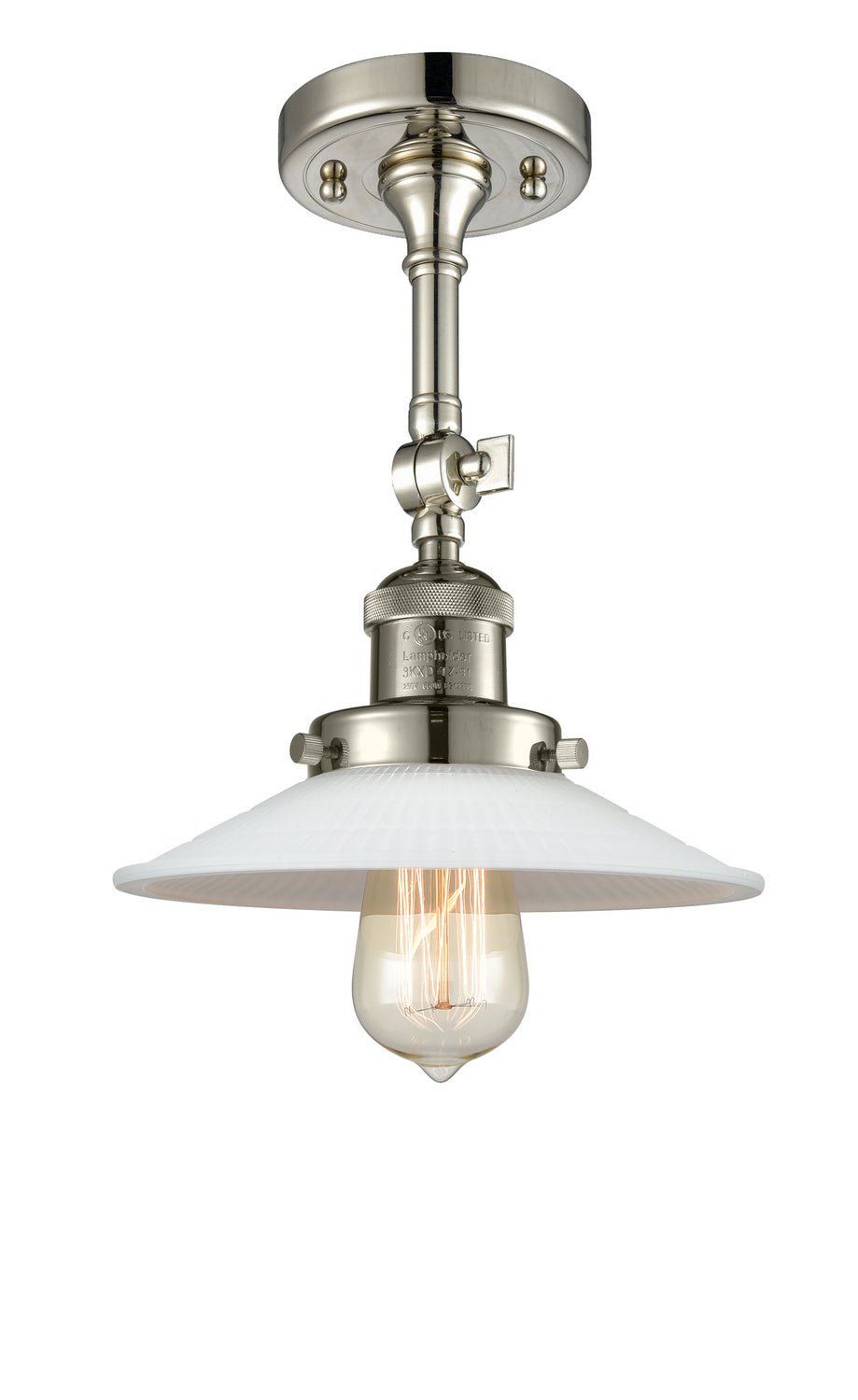 Innovations - 201F-PN-G1 - One Light Semi-Flush Mount - Franklin Restoration - Polished Nickel