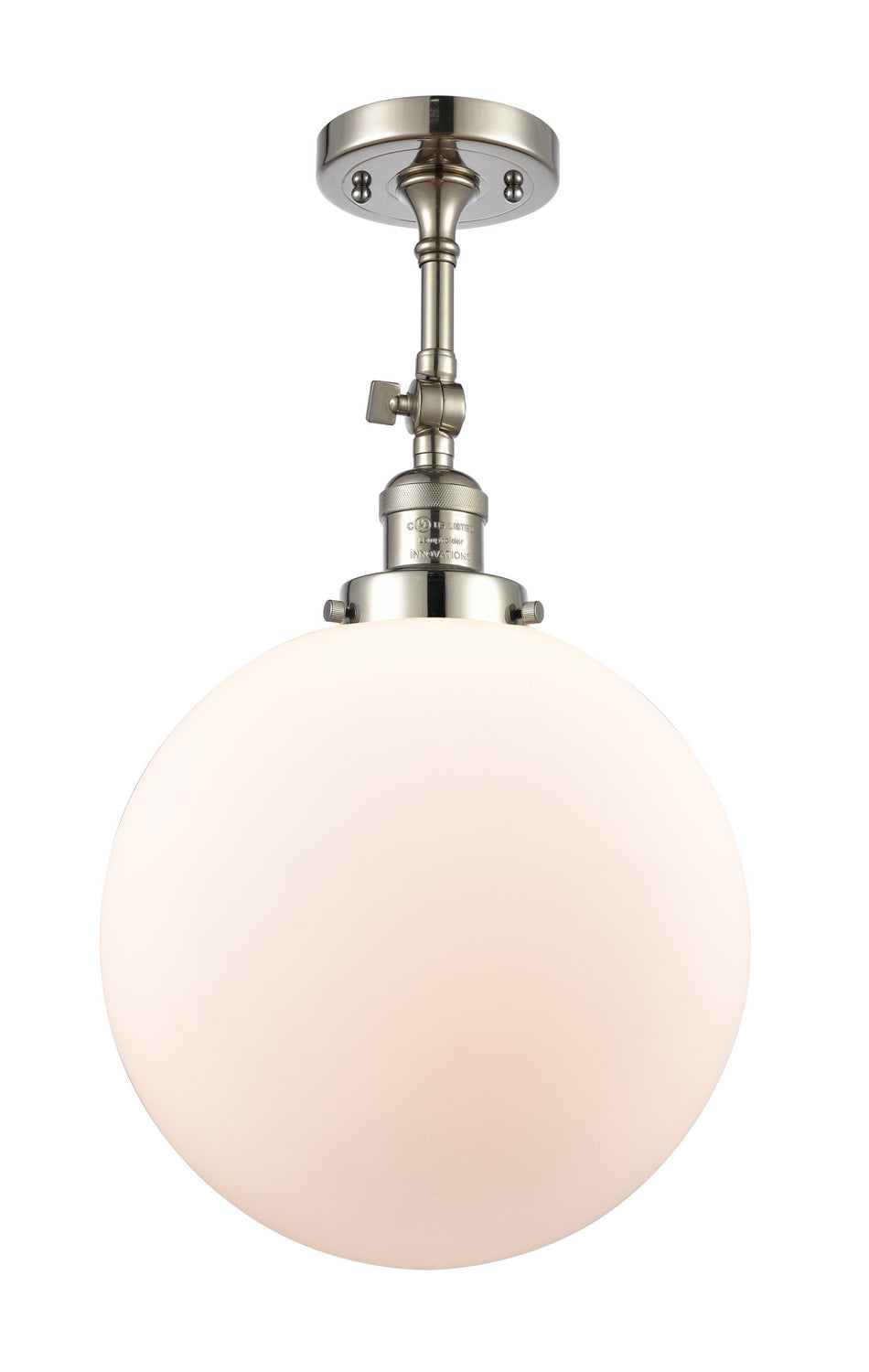 Innovations - 201F-PN-G201-12 - One Light Semi-Flush Mount - Franklin Restoration - Polished Nickel