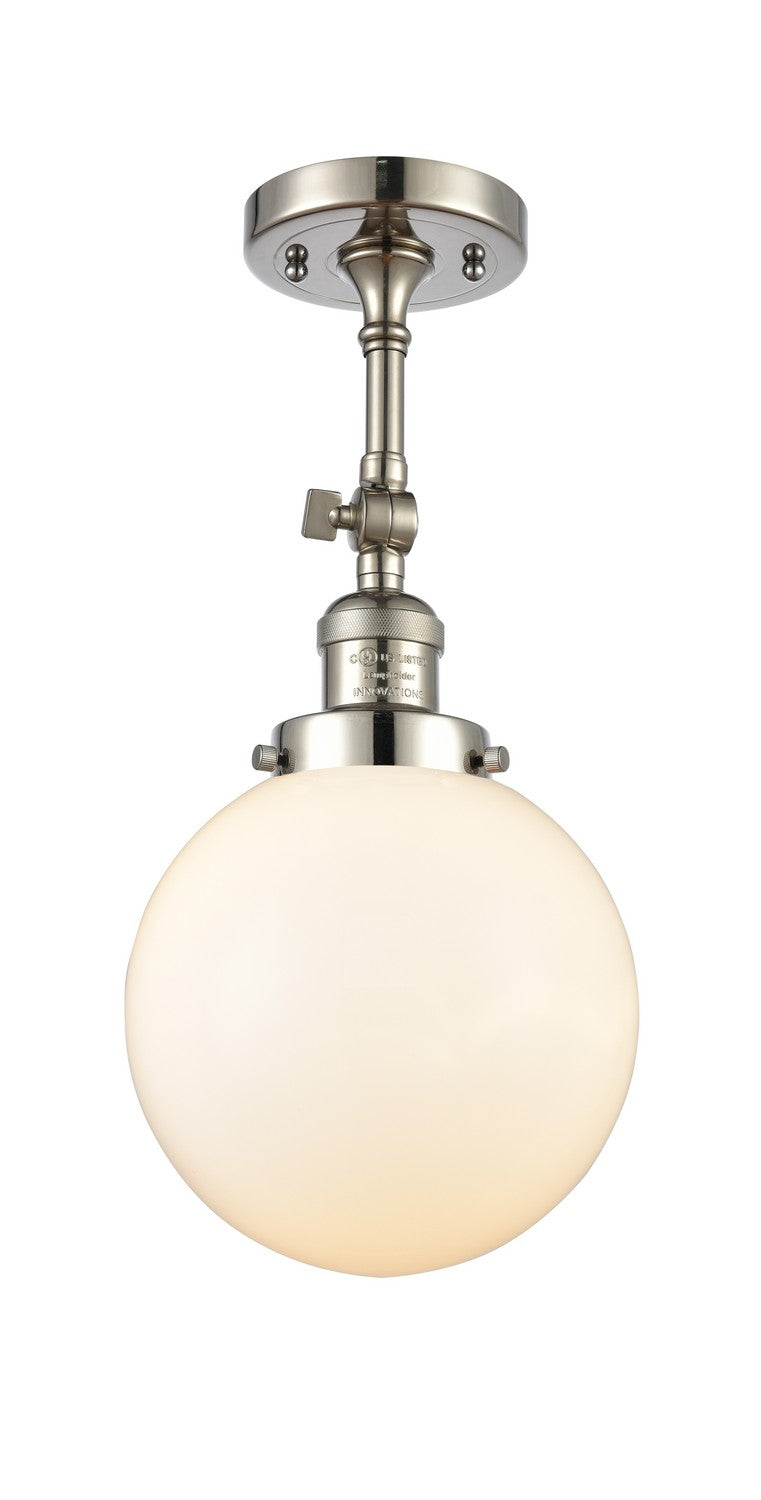 Innovations - 201F-PN-G201-8 - One Light Semi-Flush Mount - Franklin Restoration - Polished Nickel