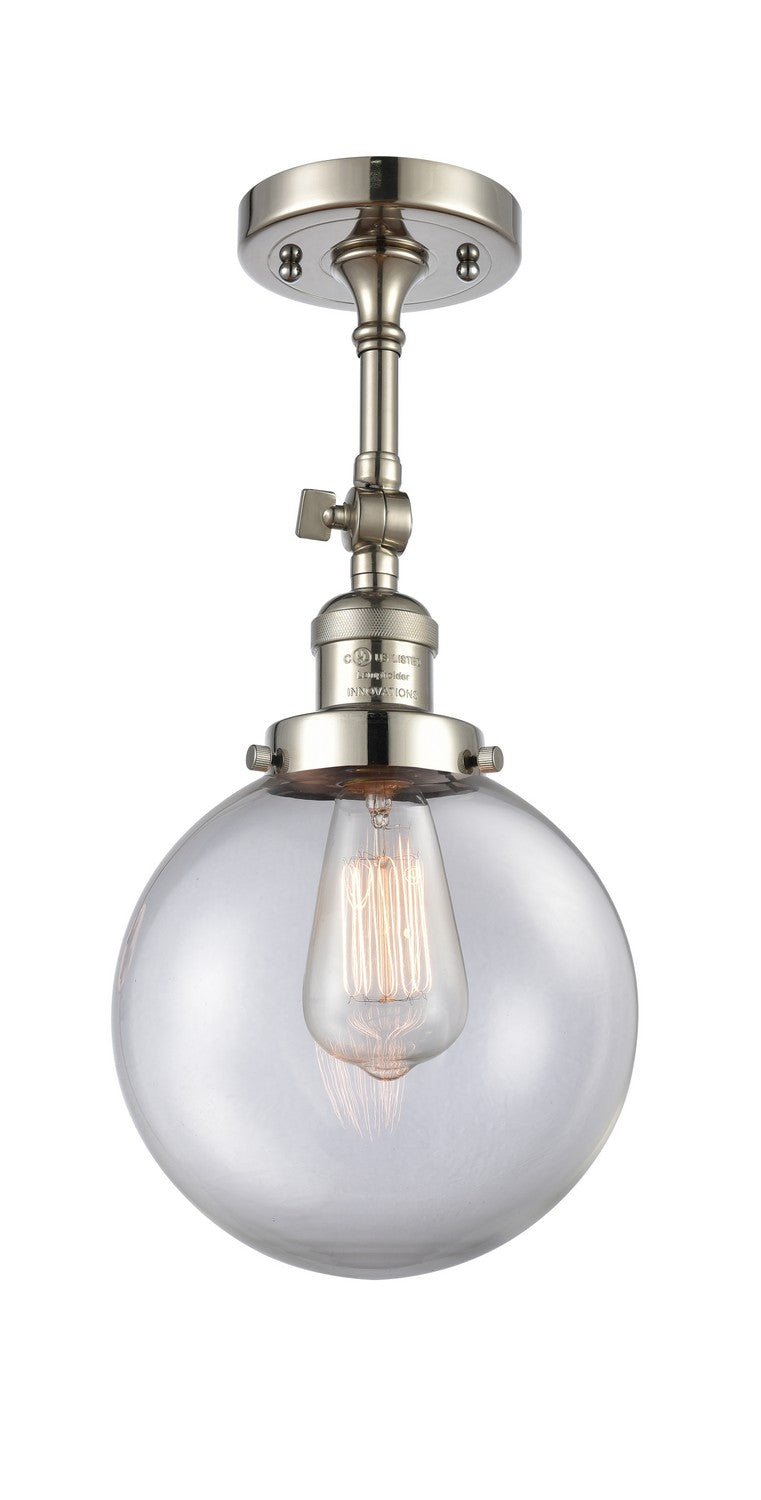 Innovations - 201F-PN-G202-8 - One Light Semi-Flush Mount - Franklin Restoration - Polished Nickel