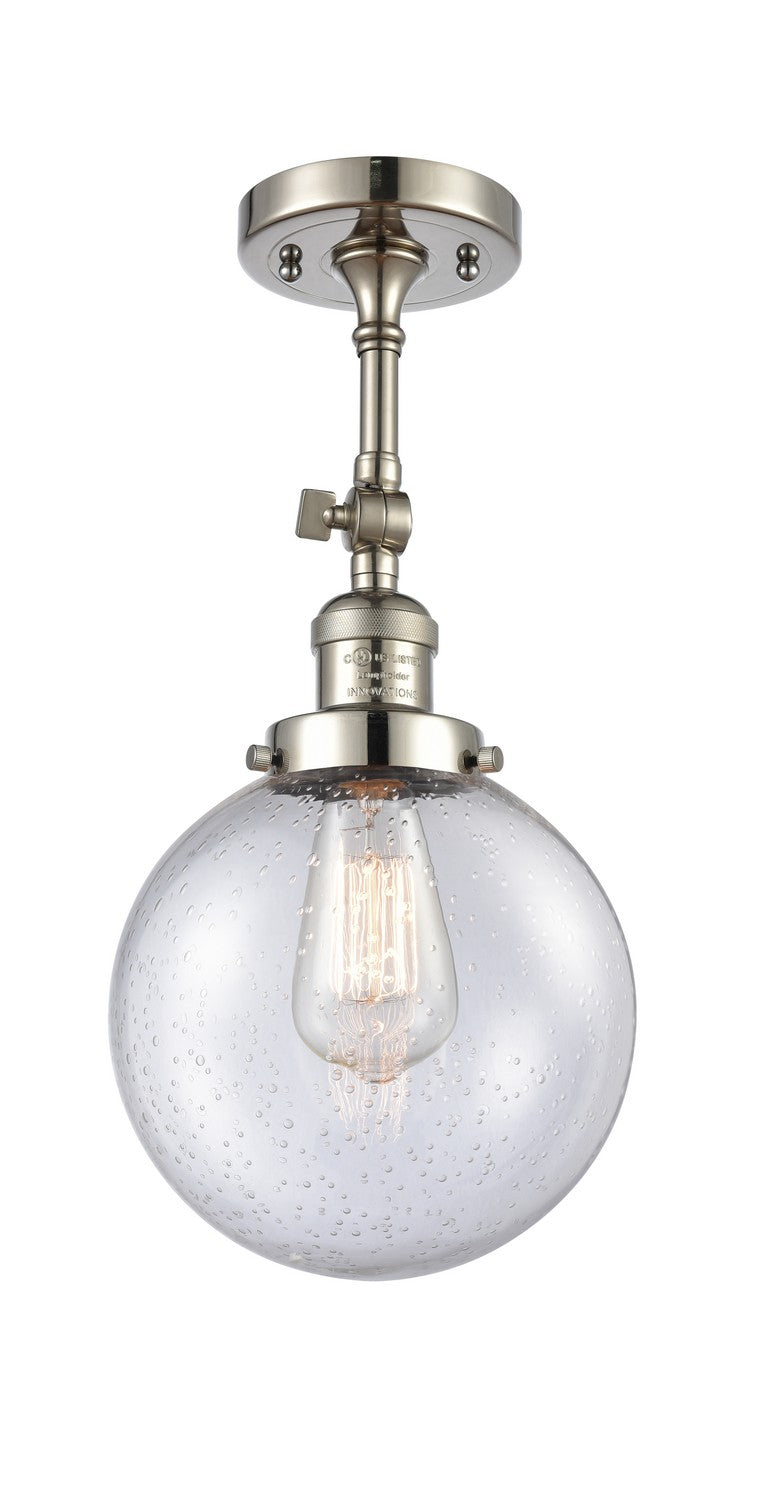 Innovations - 201F-PN-G204-8 - One Light Semi-Flush Mount - Franklin Restoration - Polished Nickel