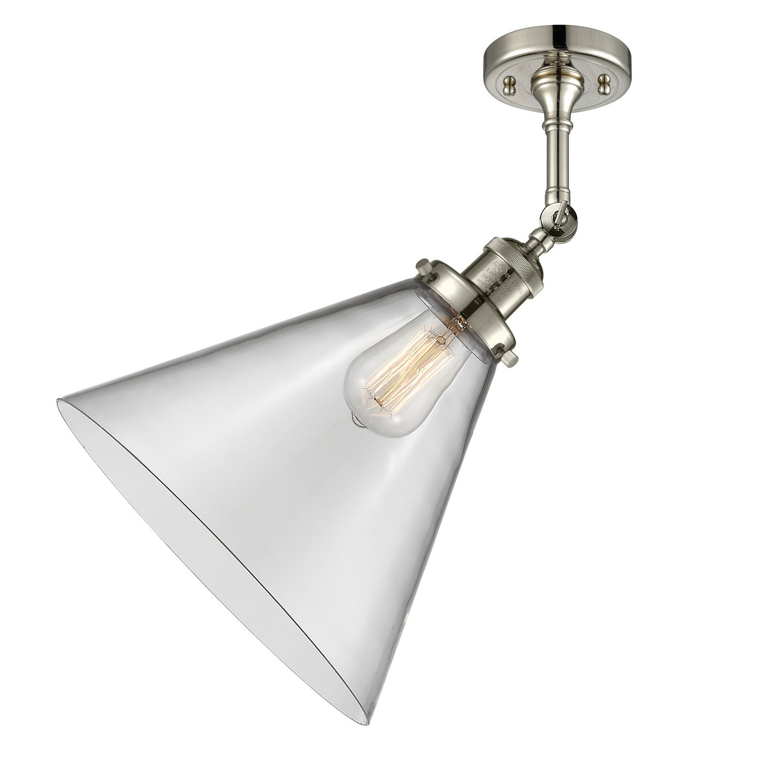 Innovations - 201F-PN-G42-L - One Light Semi-Flush Mount - Franklin Restoration - Polished Nickel