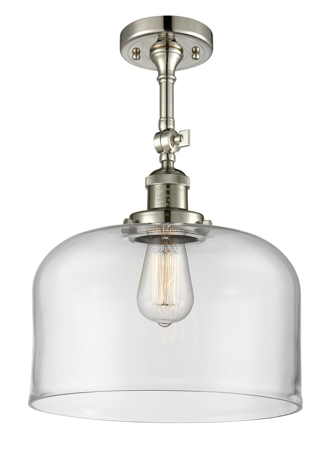 Innovations - 201F-PN-G72-L - One Light Semi-Flush Mount - Franklin Restoration - Polished Nickel