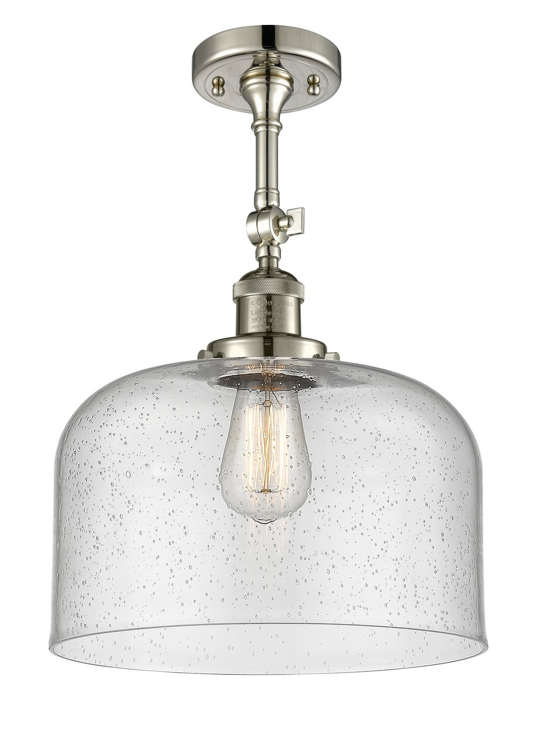 Innovations - 201F-PN-G74-L - One Light Semi-Flush Mount - Franklin Restoration - Polished Nickel