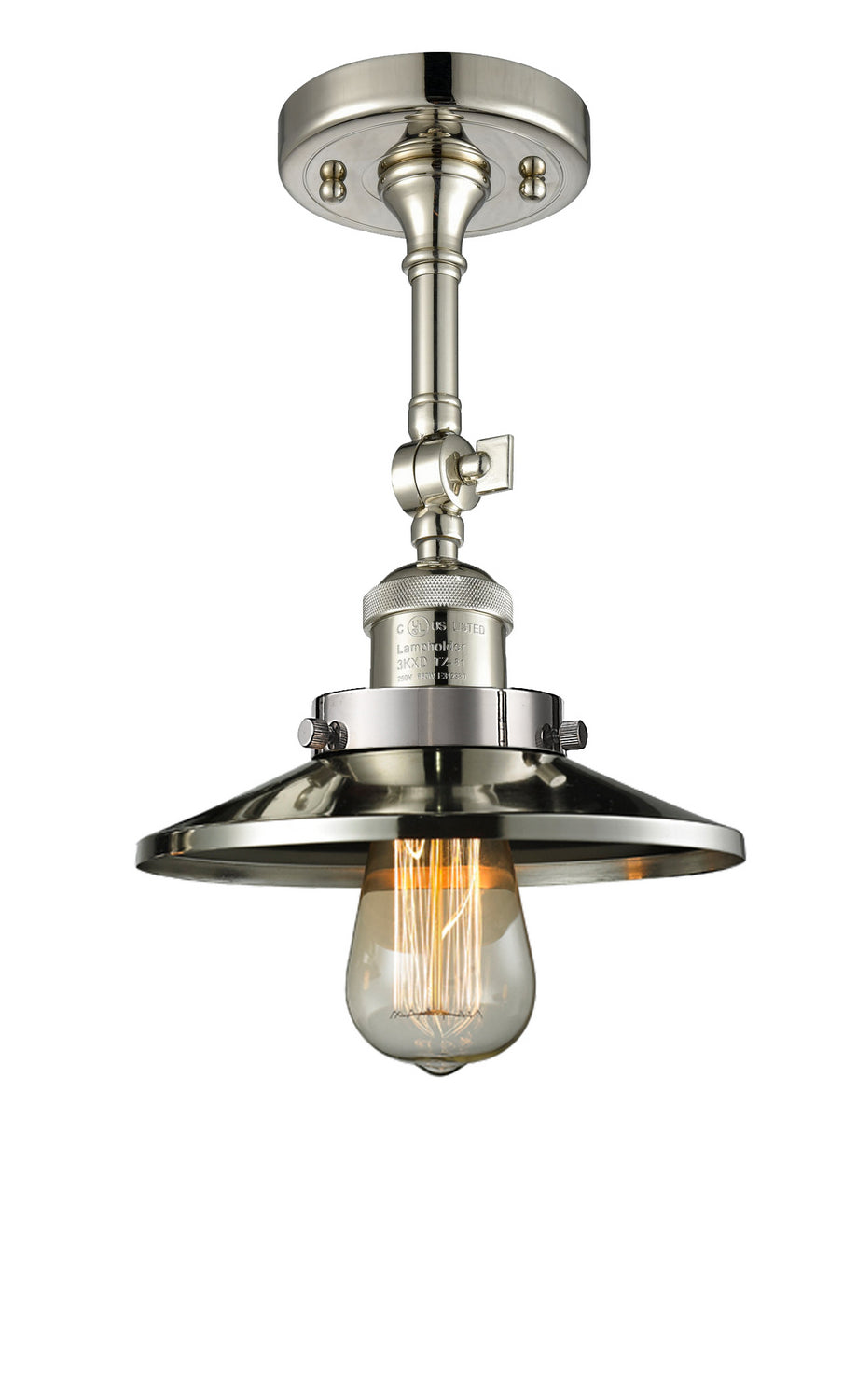 Innovations - 201F-PN-M1 - One Light Semi-Flush Mount - Franklin Restoration - Polished Nickel