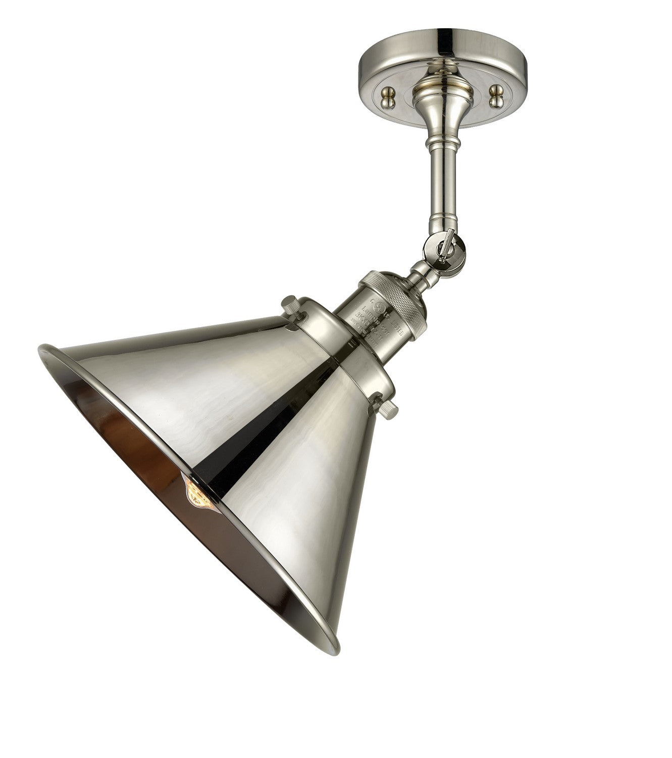 Innovations - 201F-PN-M10-PN - One Light Semi-Flush Mount - Franklin Restoration - Polished Nickel