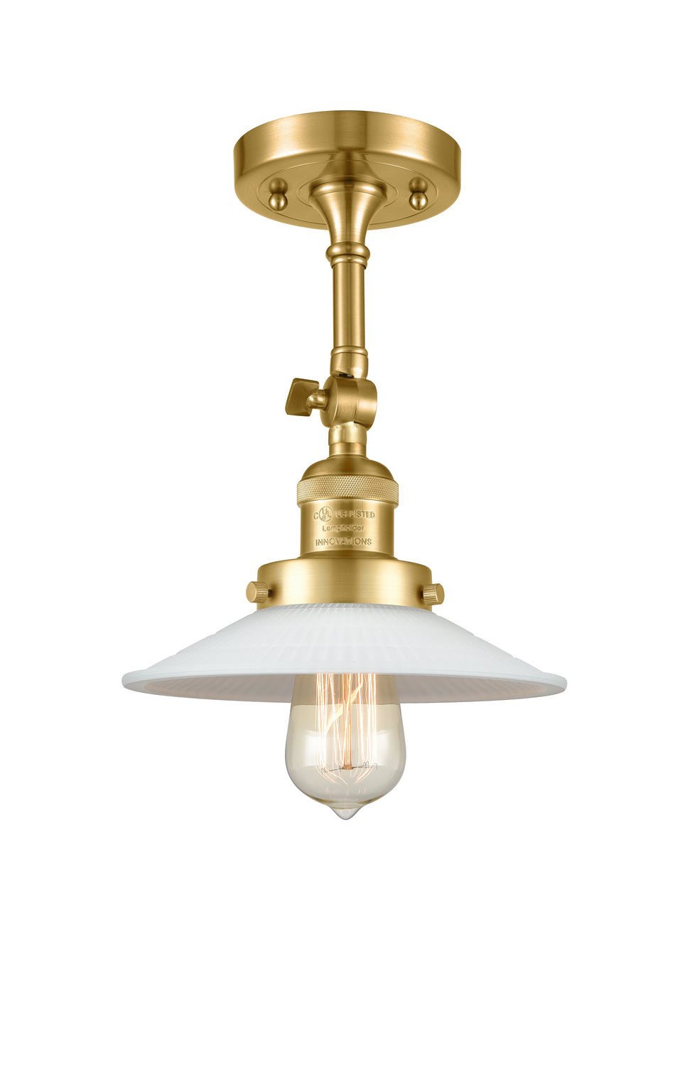 Innovations - 201F-SG-G1 - One Light Semi-Flush Mount - Franklin Restoration - Satin Gold