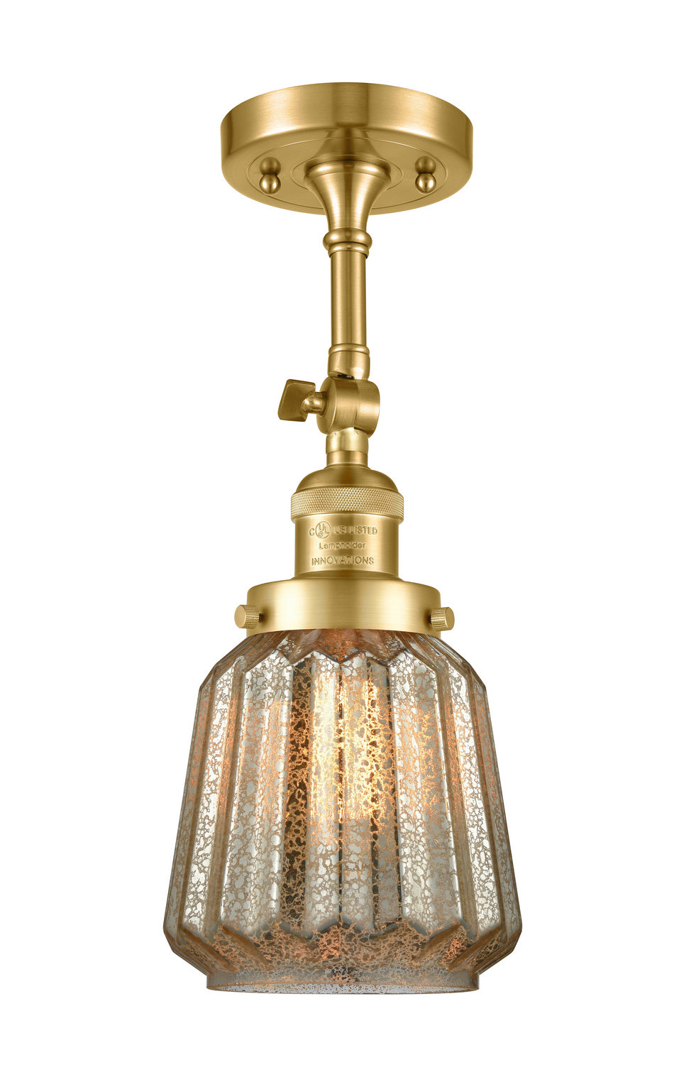 Innovations - 201F-SG-G146 - One Light Semi-Flush Mount - Franklin Restoration - Satin Gold