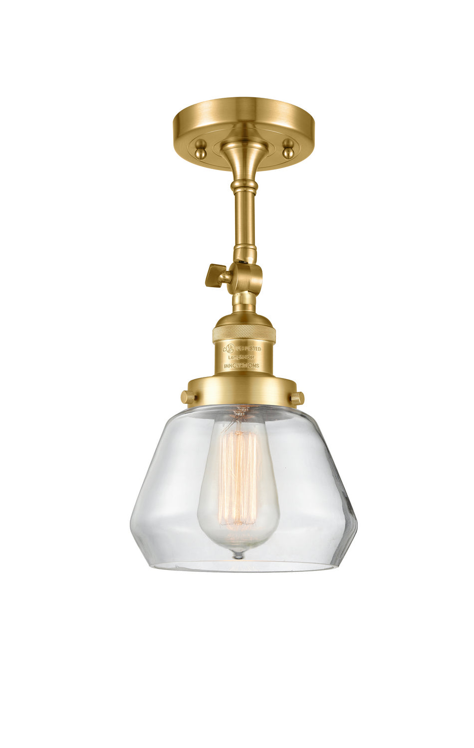 Innovations - 201F-SG-G172 - One Light Semi-Flush Mount - Franklin Restoration - Satin Gold