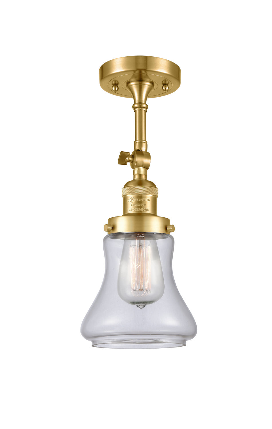 Innovations - 201F-SG-G192 - One Light Semi-Flush Mount - Franklin Restoration - Satin Gold