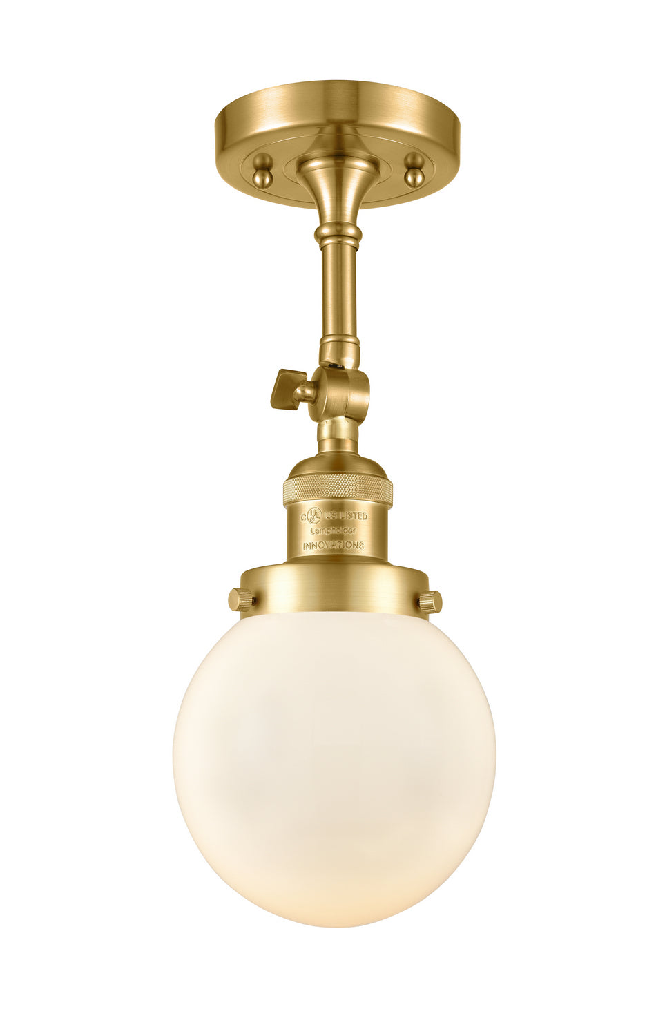 Innovations - 201F-SG-G201-6 - One Light Semi-Flush Mount - Franklin Restoration - Satin Gold