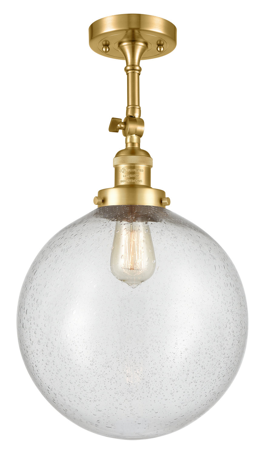 Innovations - 201F-SG-G204-12 - One Light Semi-Flush Mount - Franklin Restoration - Satin Gold