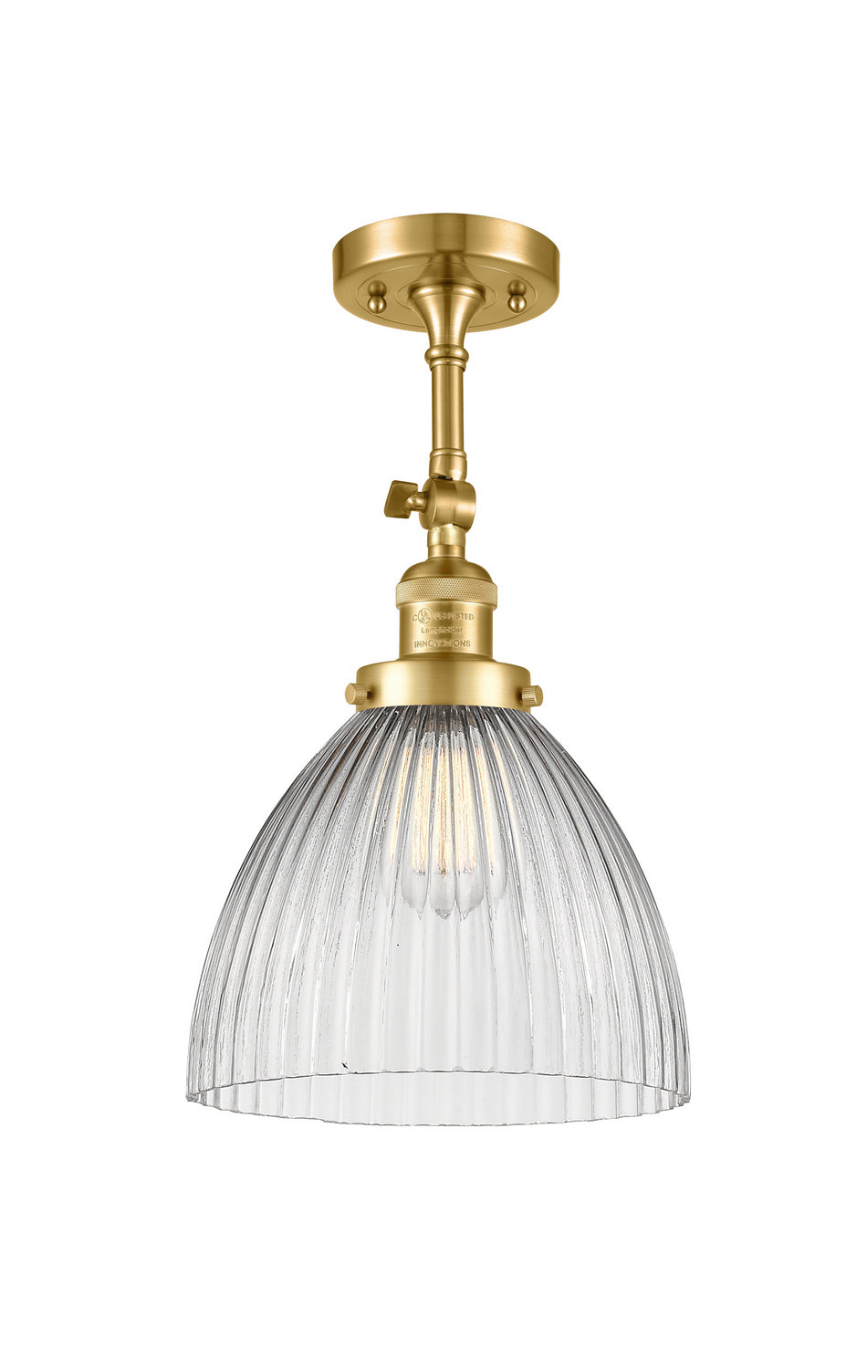 Innovations - 201F-SG-G222 - One Light Semi-Flush Mount - Franklin Restoration - Satin Gold