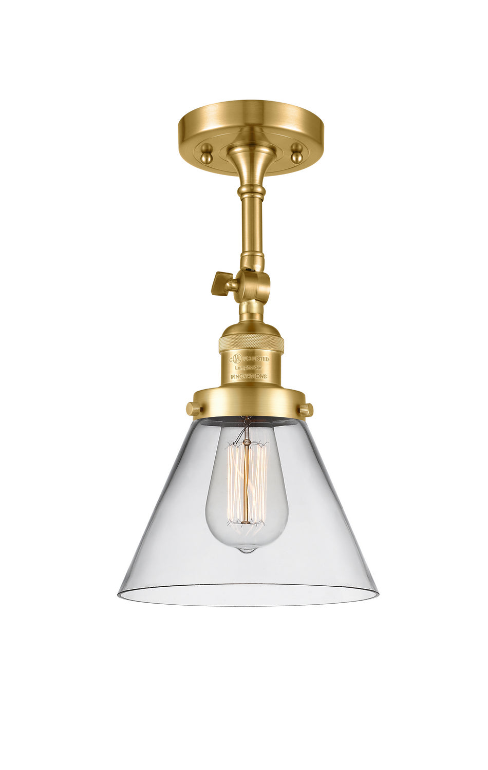Innovations - 201F-SG-G42 - One Light Semi-Flush Mount - Franklin Restoration - Satin Gold