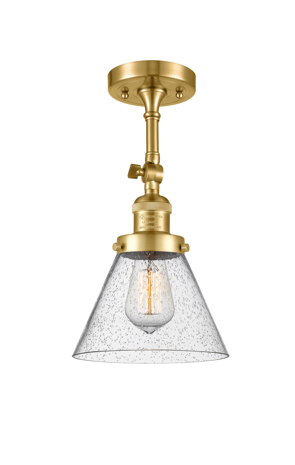 Innovations - 201F-SG-G44 - One Light Semi-Flush Mount - Franklin Restoration - Satin Gold