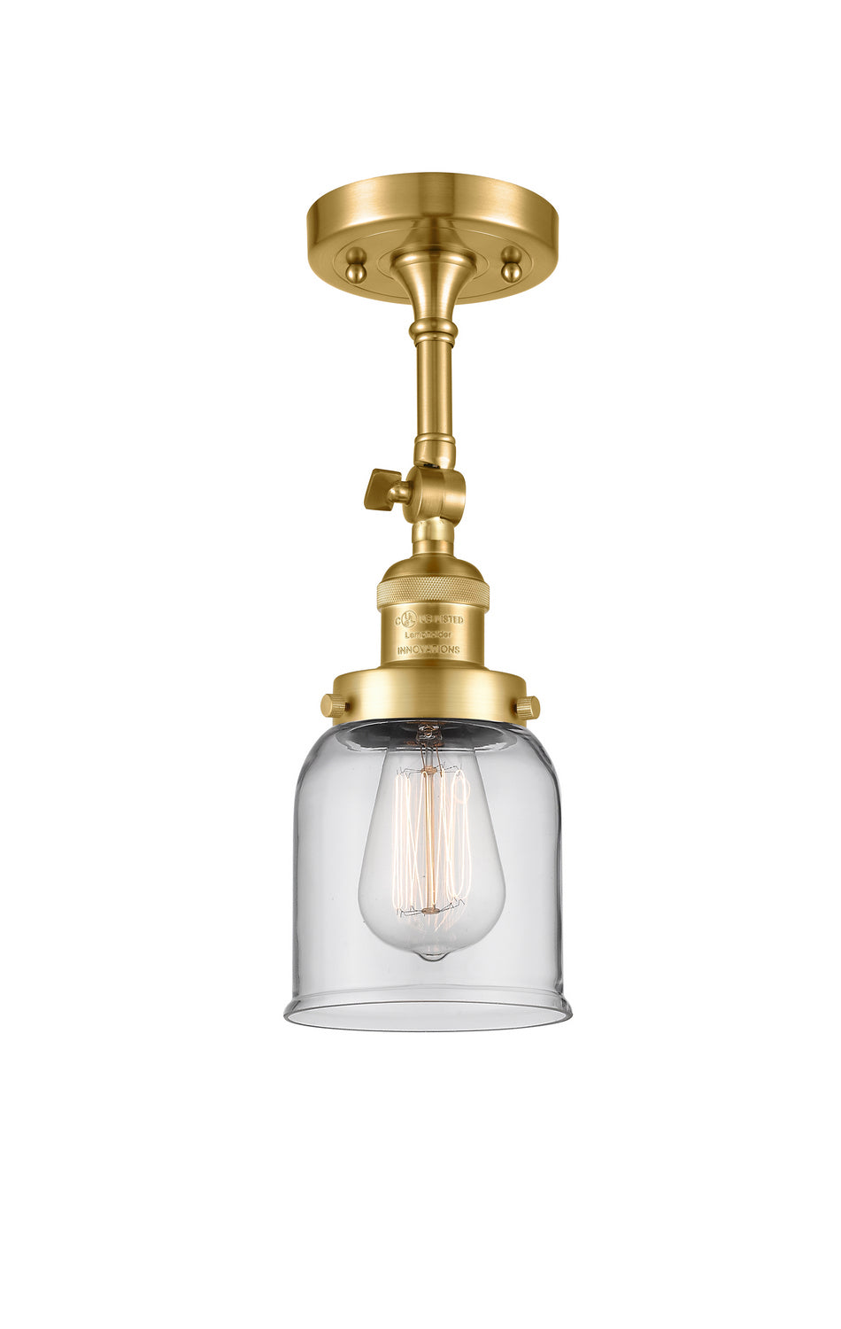 Innovations - 201F-SG-G52 - One Light Semi-Flush Mount - Franklin Restoration - Satin Gold
